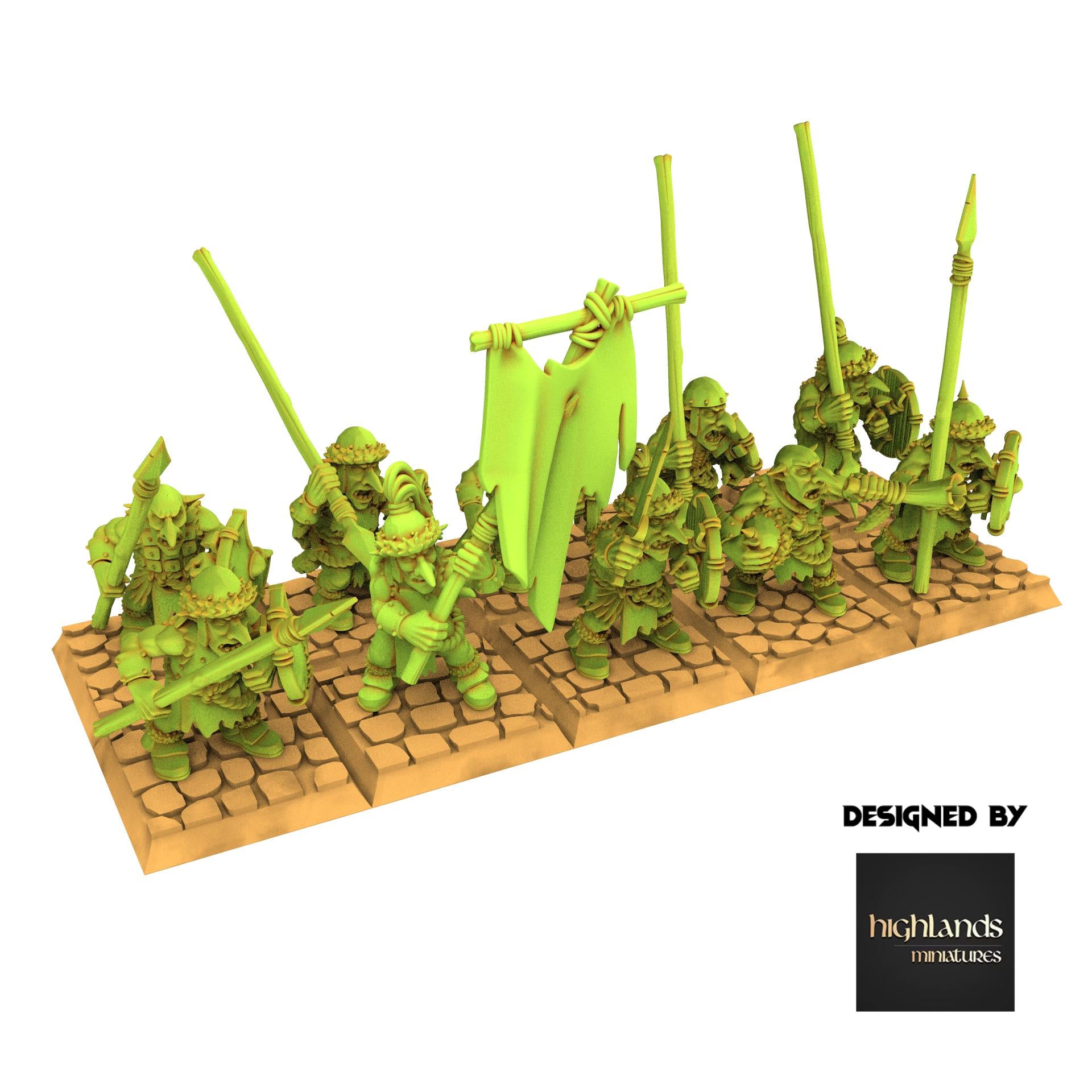 Orc & Goblin - Spearmen - Steppe Goblin - Highlands Miniature