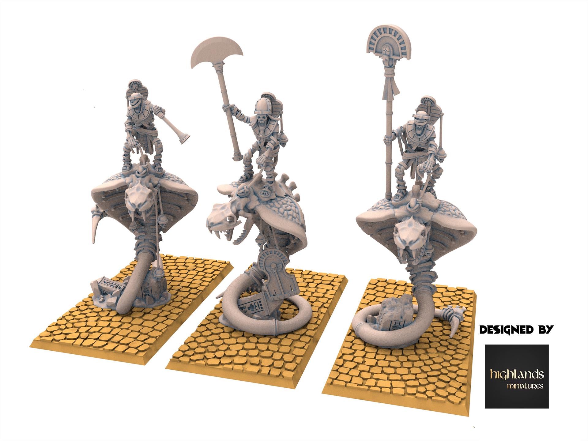 Eternal Dynasties - Mounted Ancient Guard on Great Snakes - Eternal Dynasties - Highlands Miniatures