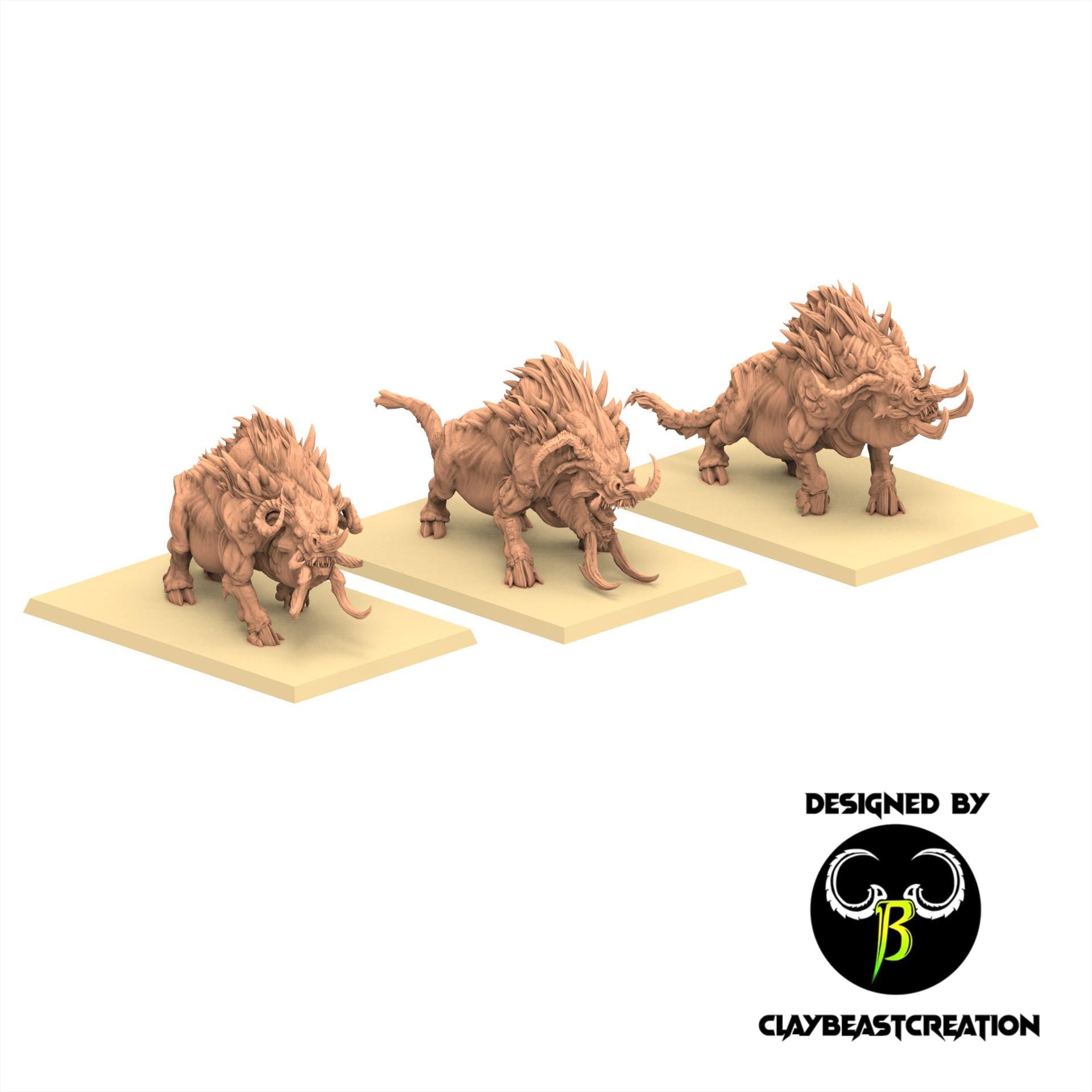 Beastmen - Savage Warboar - Fallen Beast - ClayBeastCreation