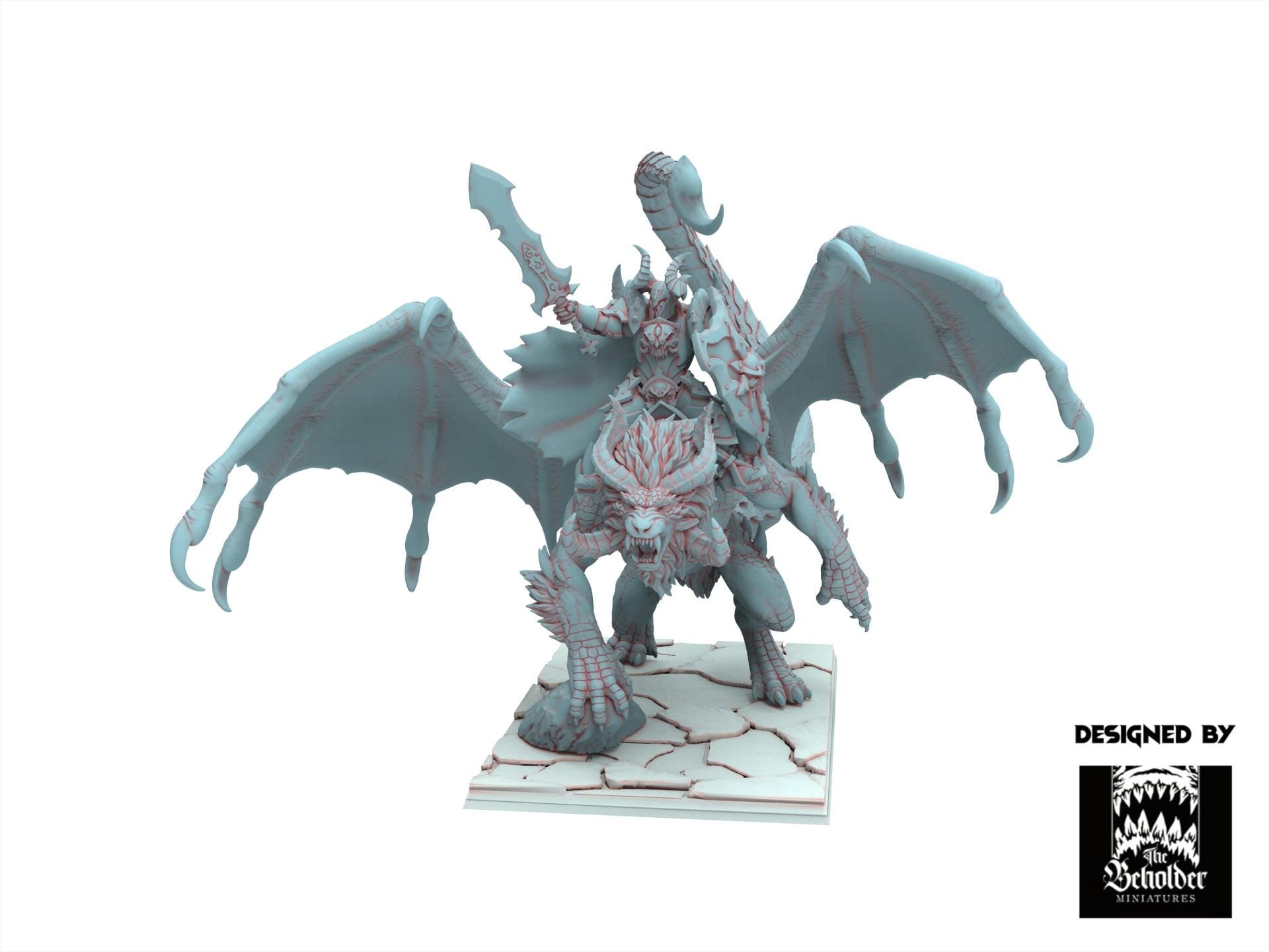 Fantasy Chaos - Vrolok on Manticore - Realms of Mayhem - Beholder Miniature