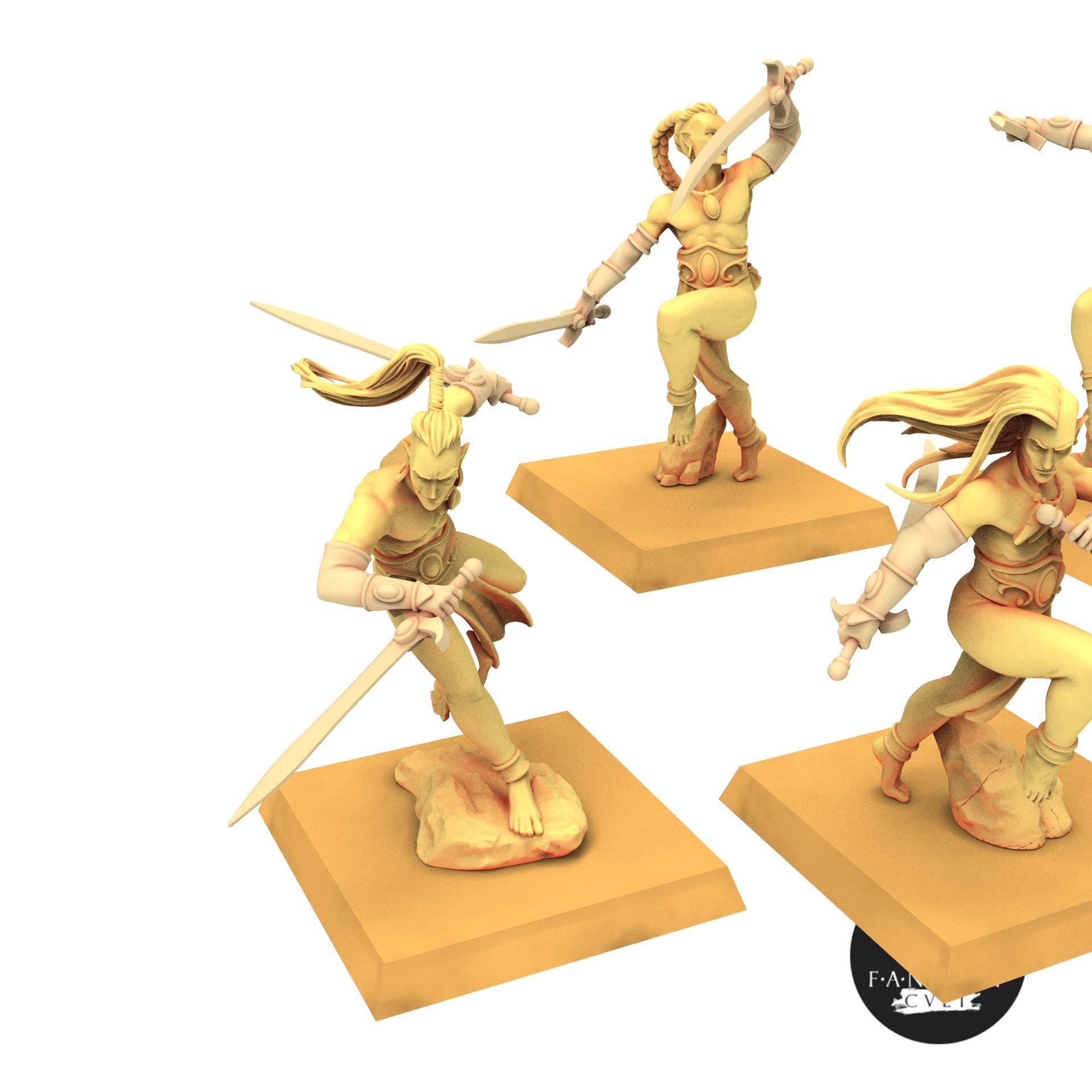 Sylvan Elves - Acrobats Elves - Wooden Elves - Fantasy Cult Miniatures