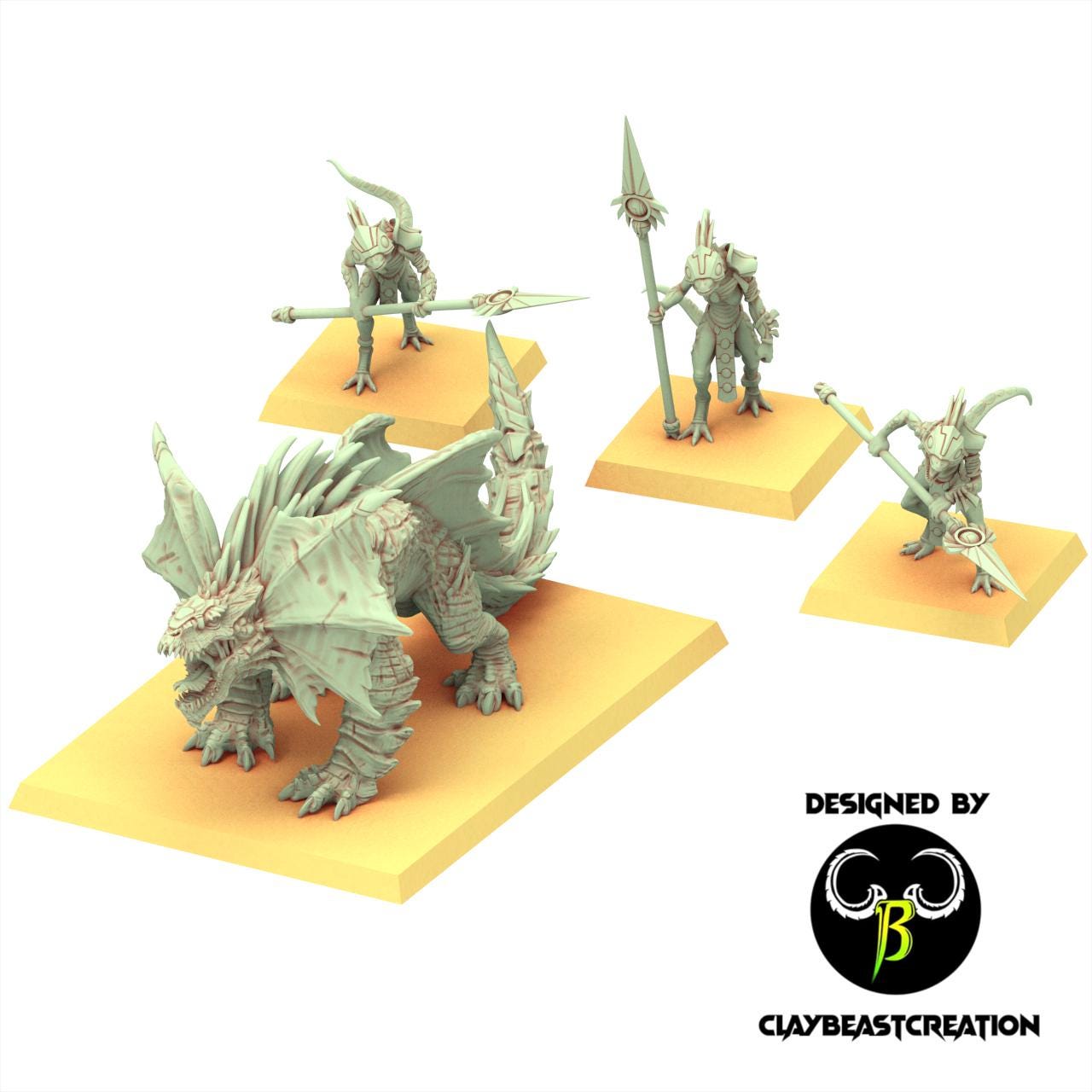 Lizardmen 28/32mm - Lavadon Prime - ClayBeastCreation