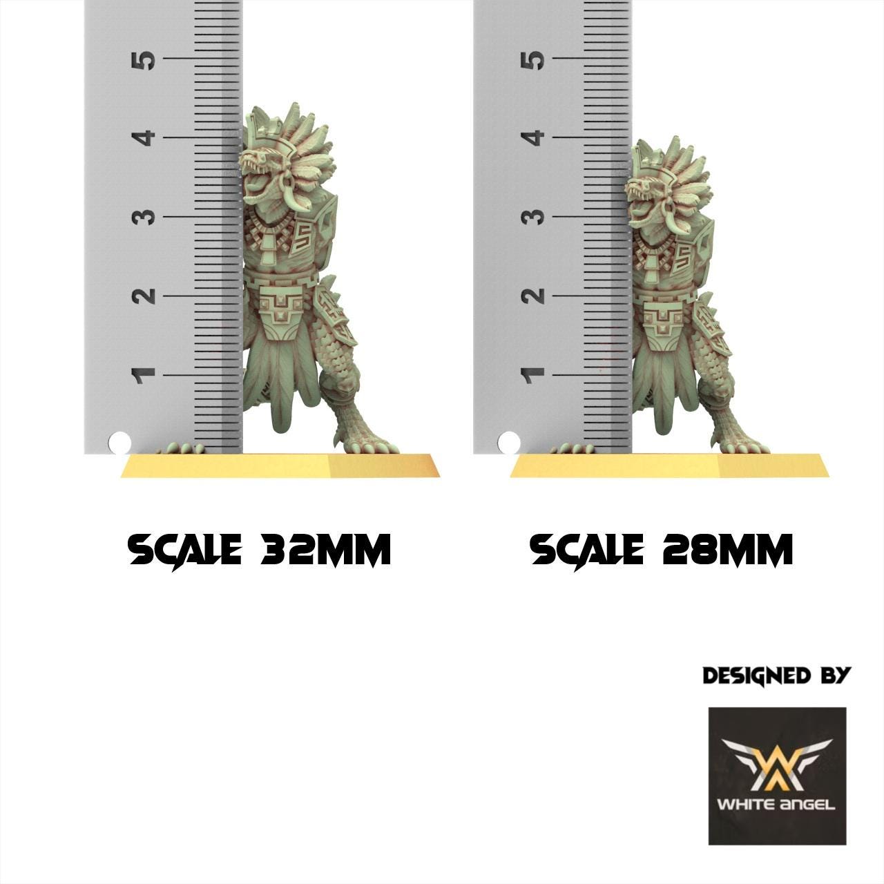 Lizardmen 28/32mm - Commander Lizard - White Angel Miniatures
