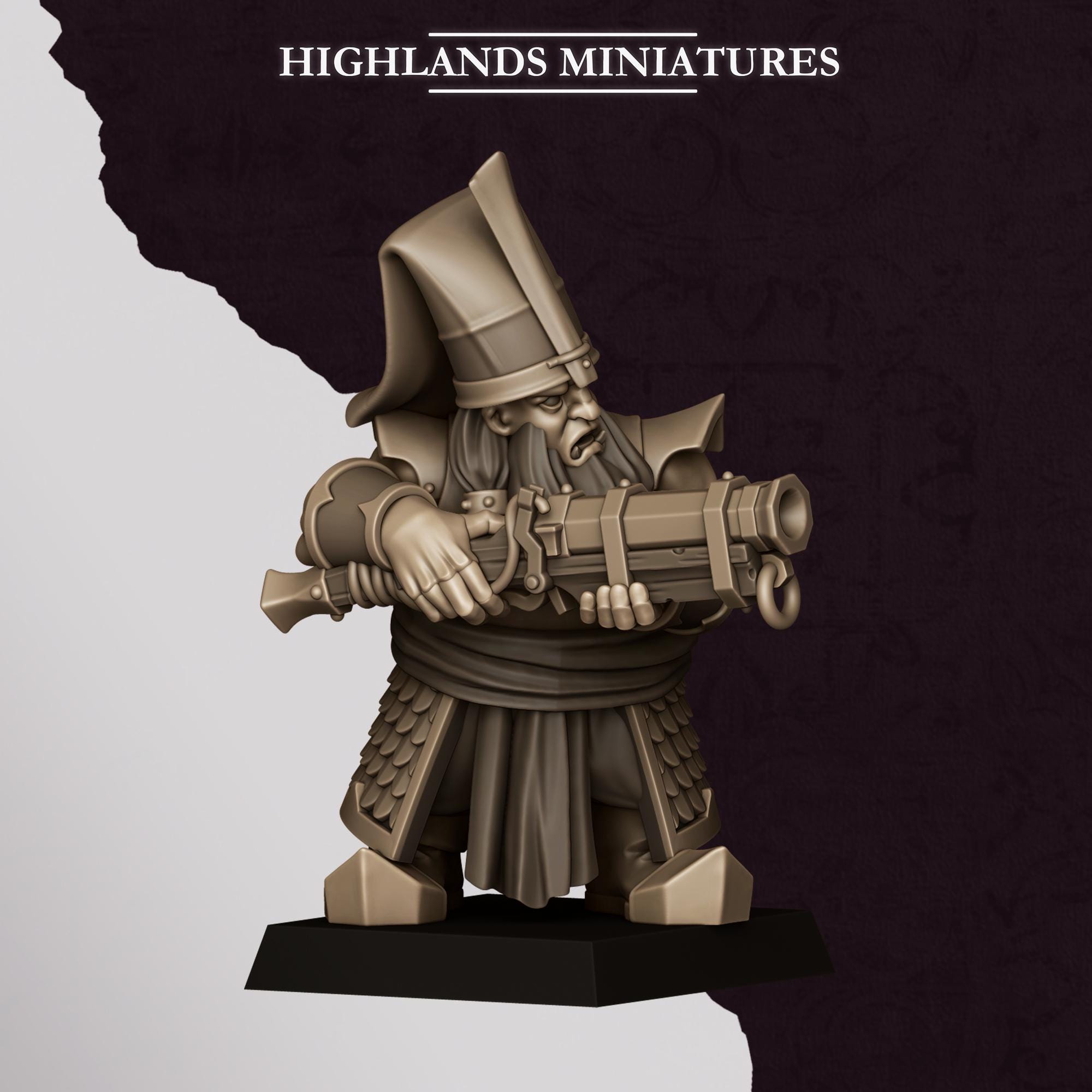 Chaos Dwarves - Shooter With Blunderbuss - Sons of Marduk - Highlands Miniatures