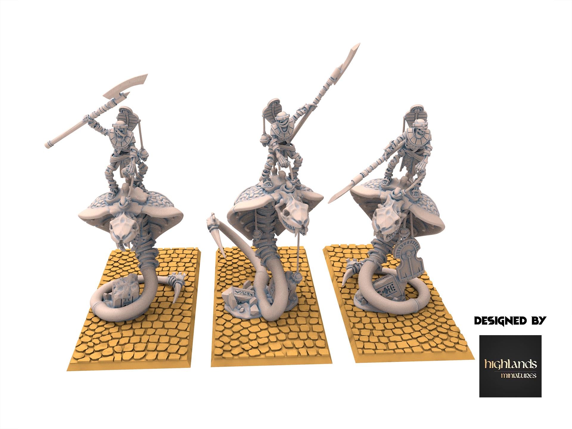 Eternal Dynasties - Mounted Ancient Guard on Great Snakes - Eternal Dynasties - Highlands Miniatures