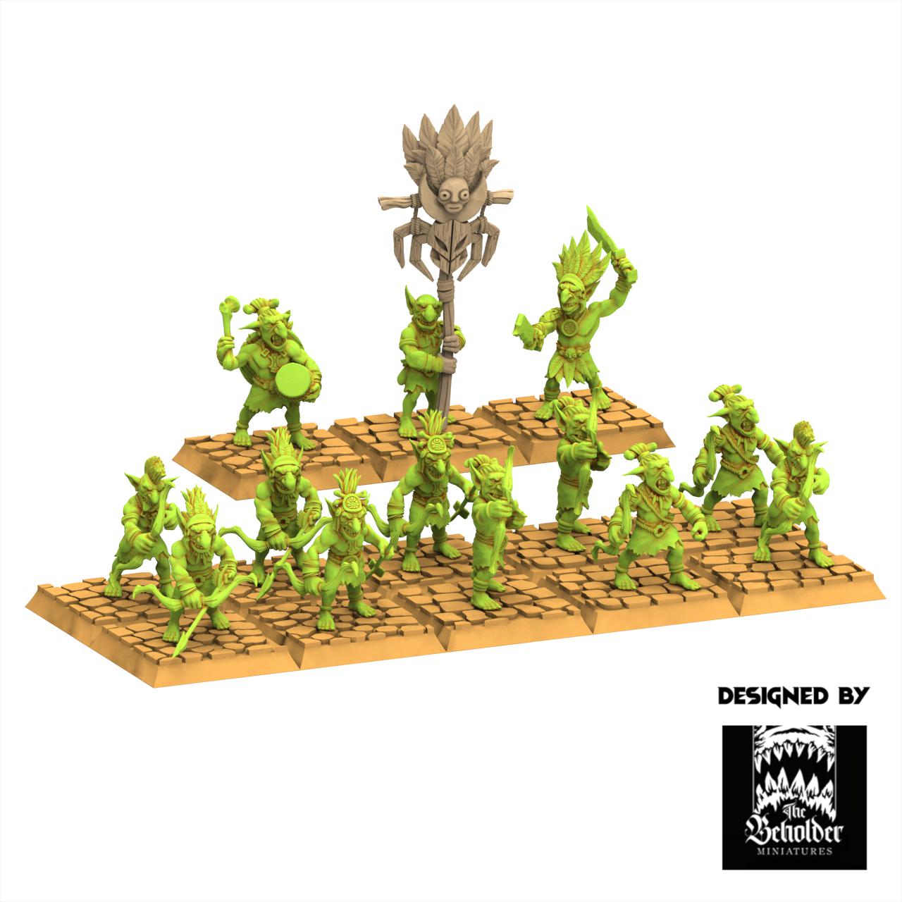 Orc & Goblin - Goblins Jungle Warriors - The Black horde - The Beholder Miniatures