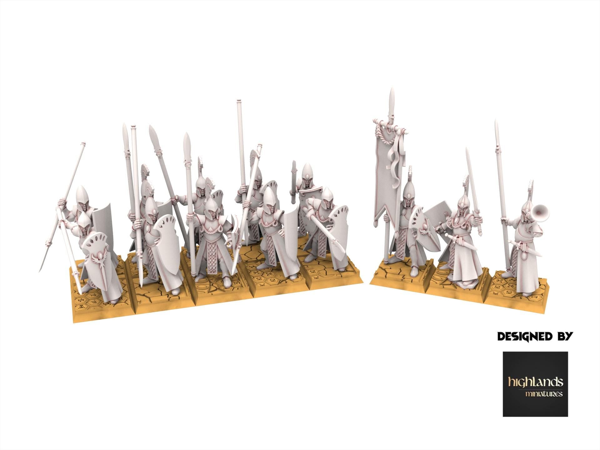 Hight Elves - Spearmen - Aegean - Highlands Miniatures