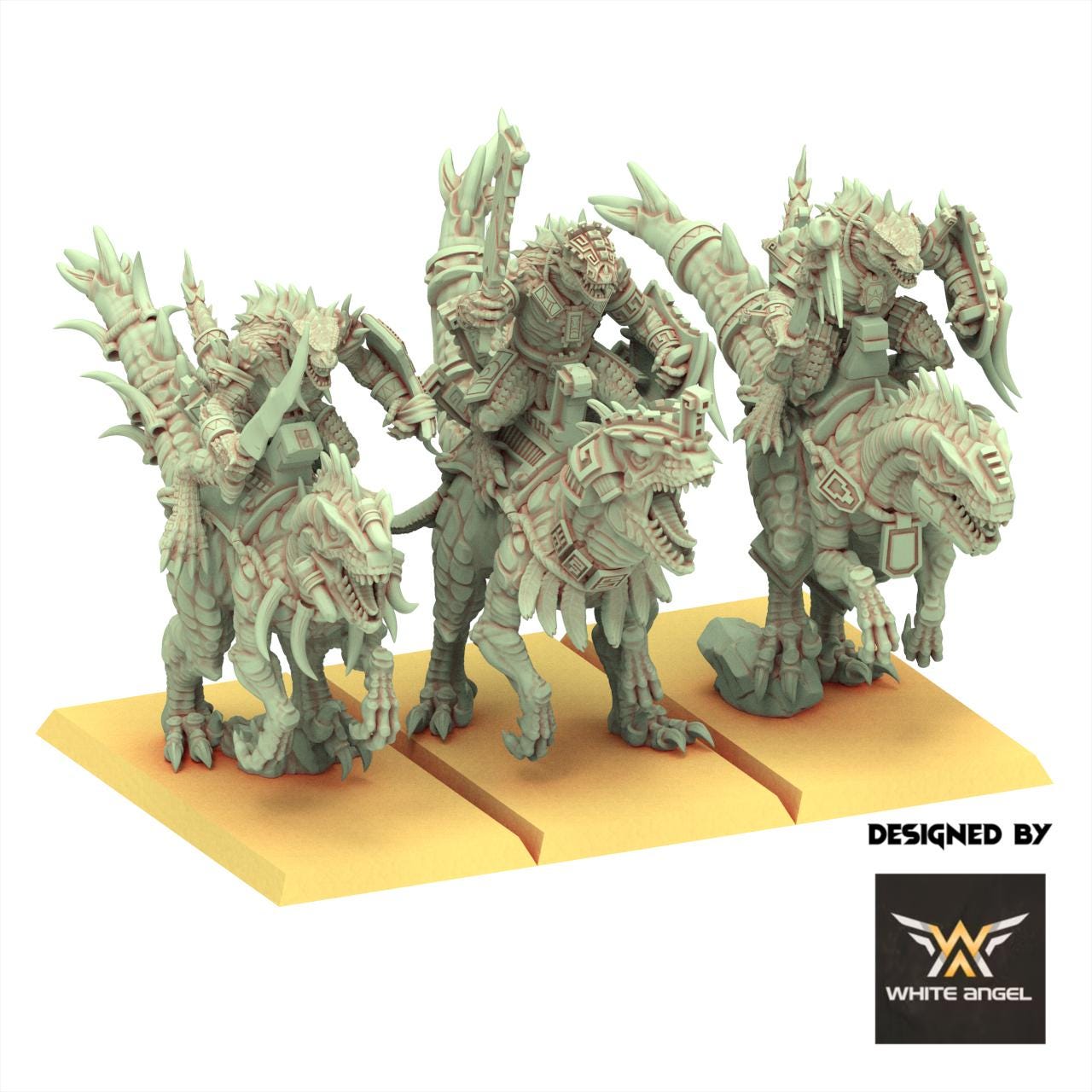 Lizardmen 28/32mm - Warriors Riders - White Angel Miniatures