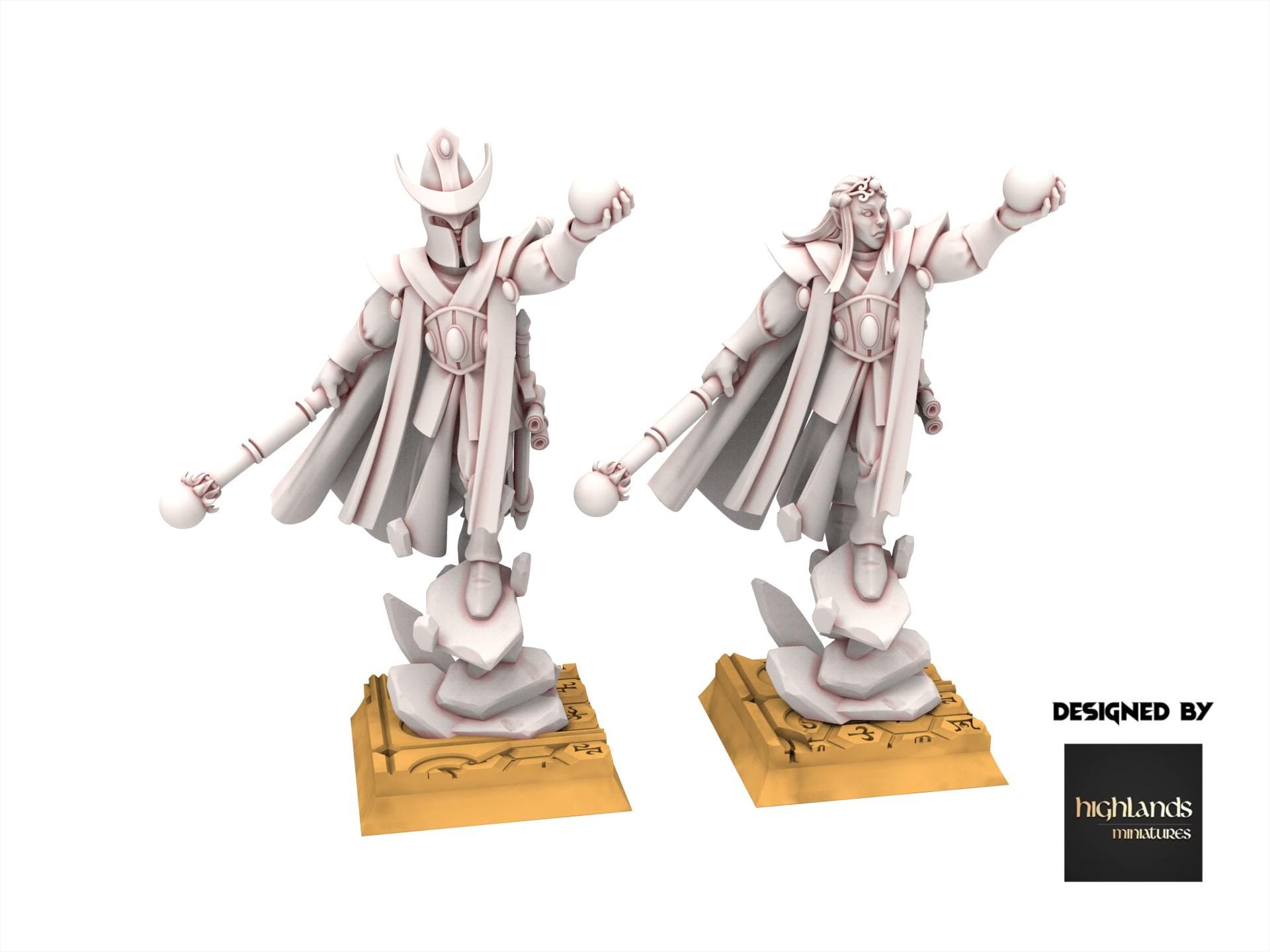 Hight Elves - Mage on Foot - AEGEAN - Highlands Miniatures