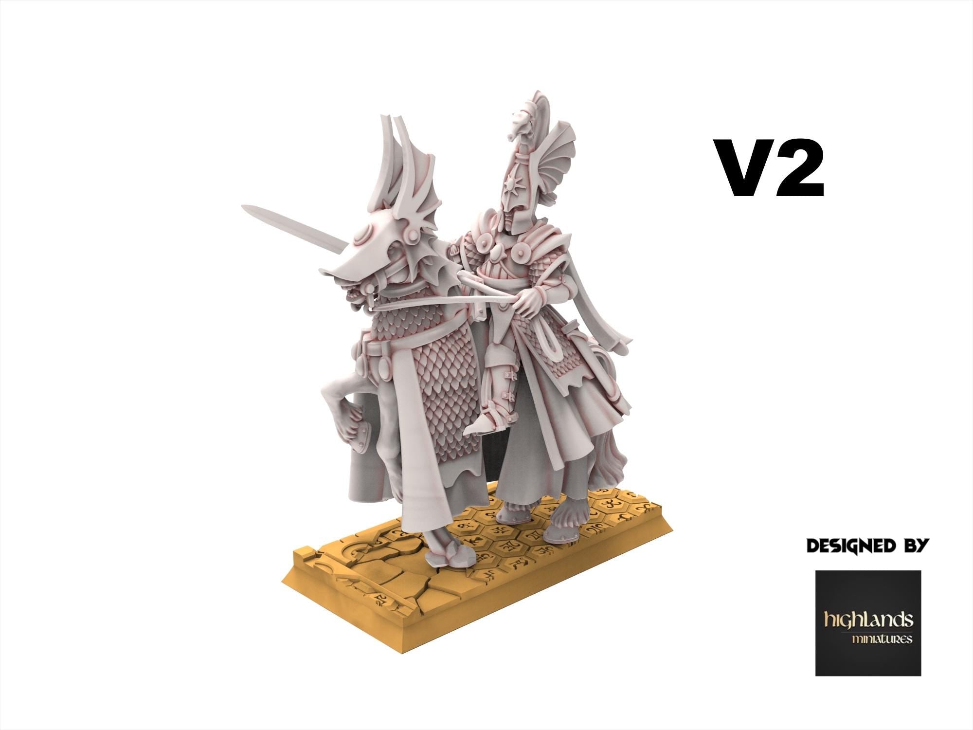 Hight Elves - Mounted Lord - AEGEAN - Highlands Miniatures
