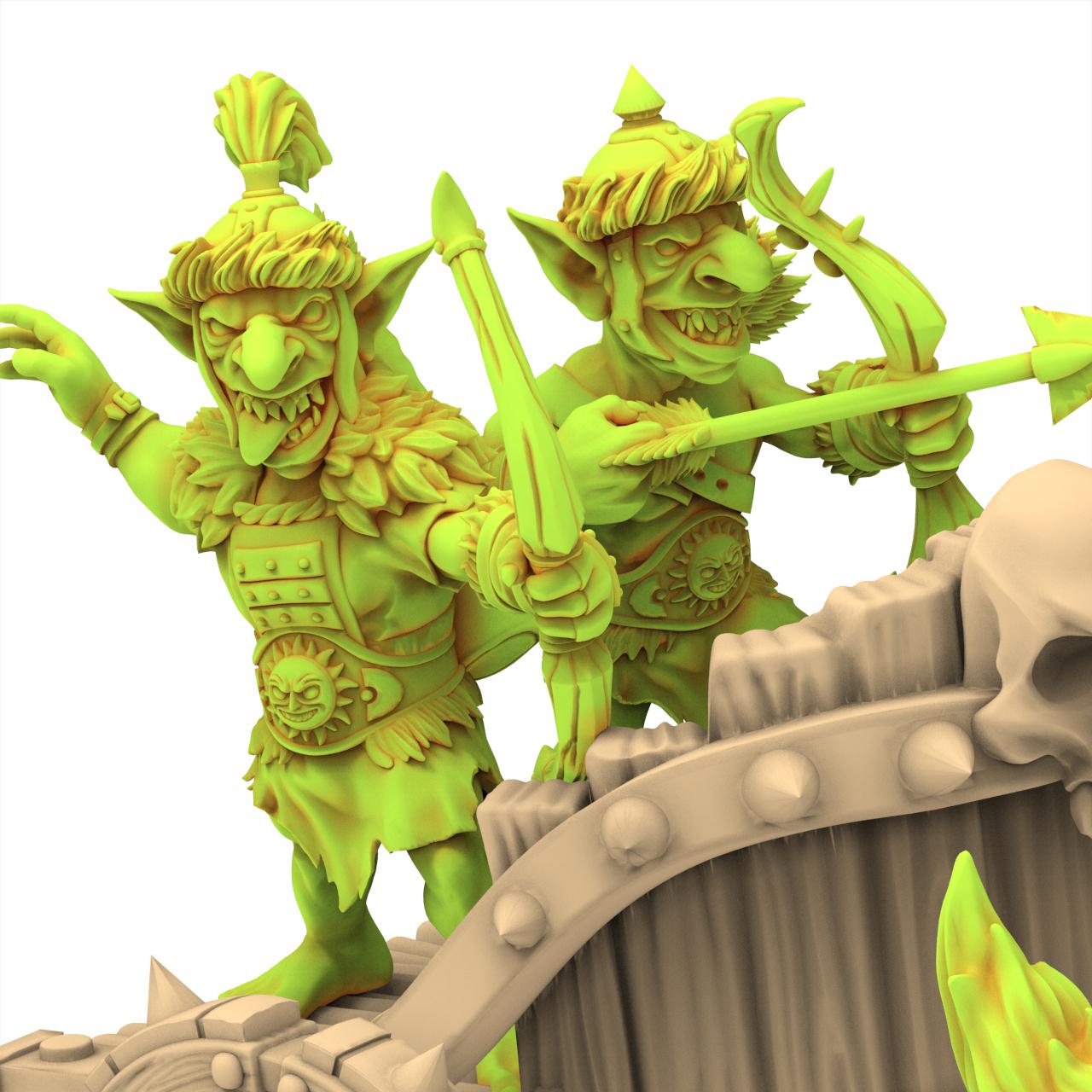Orc & Goblin - Goblin Chariot Archer - The Black horde - The Beholder Miniatures