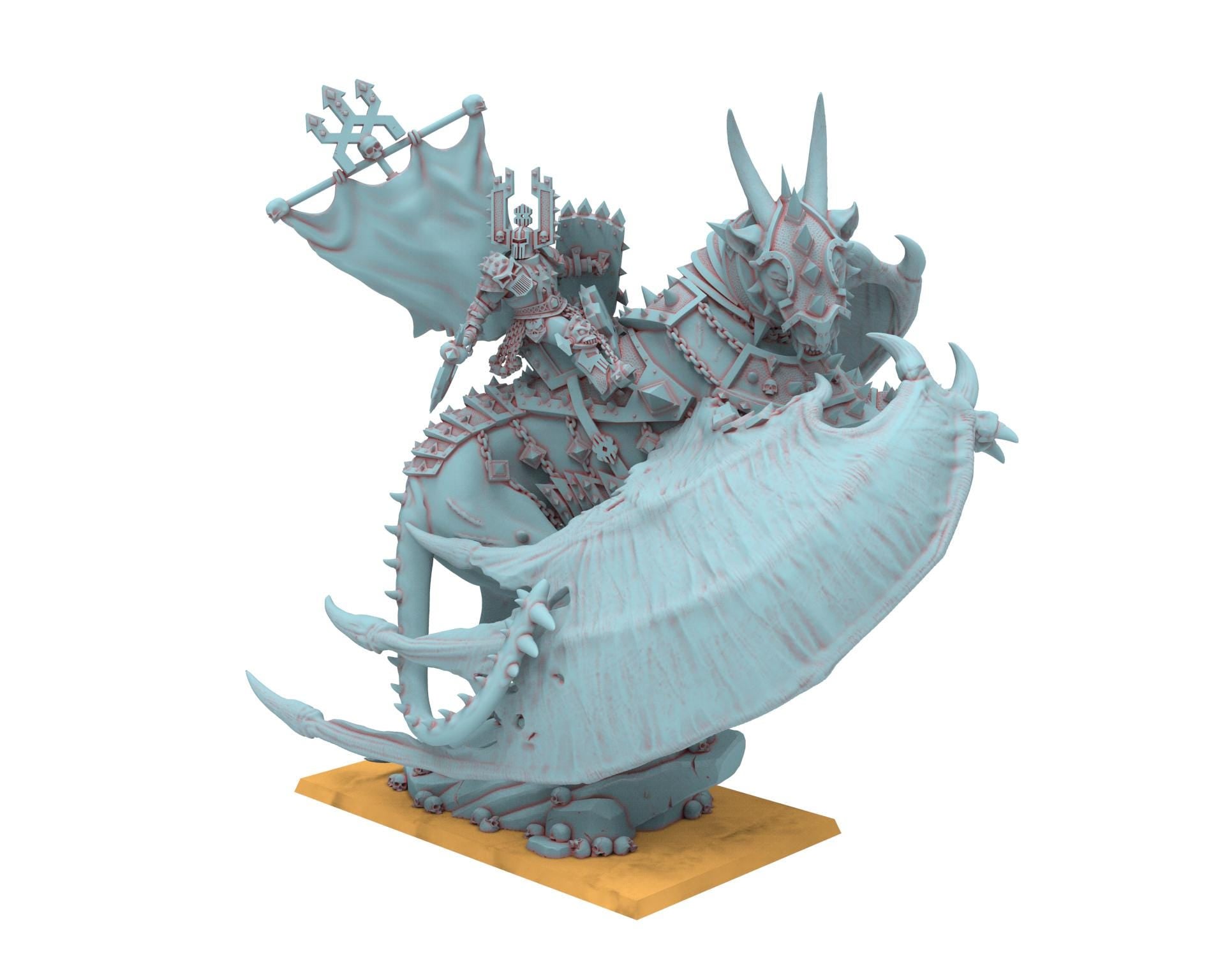 Fantasy Chaos - Blood God Lord on Manticore - Lost Kingdom Miniatures