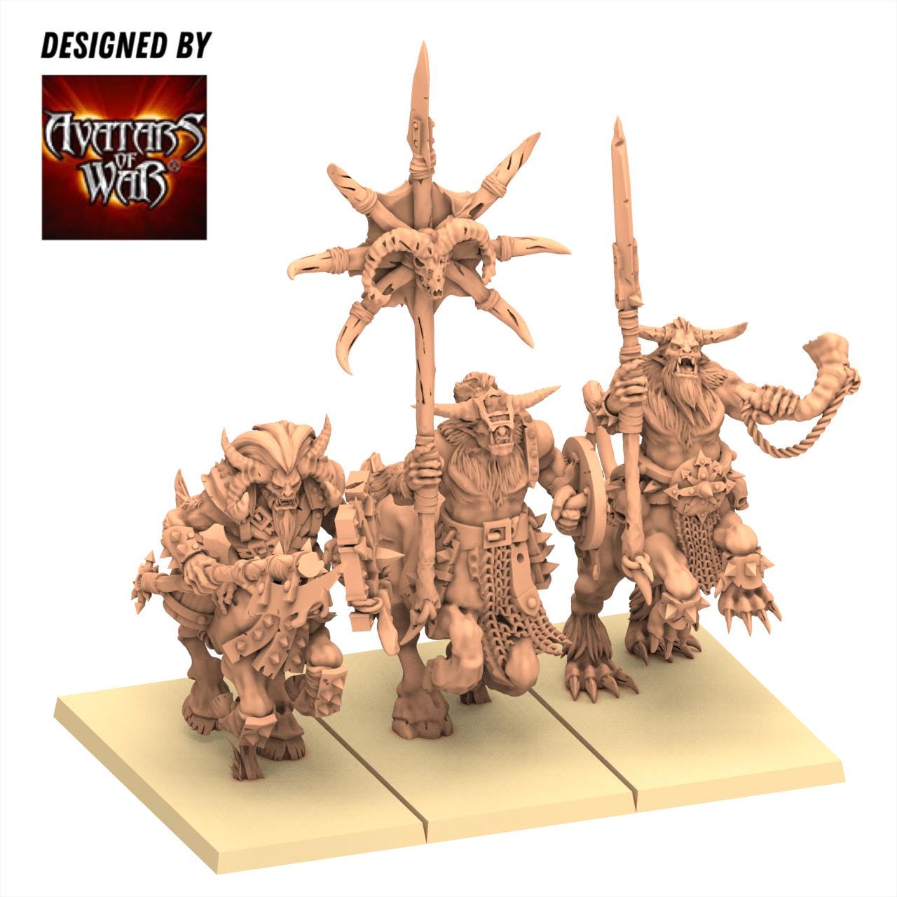 Beastmen - Beast centaurs battleready - monopose 28&32mm scale - Avatar of War