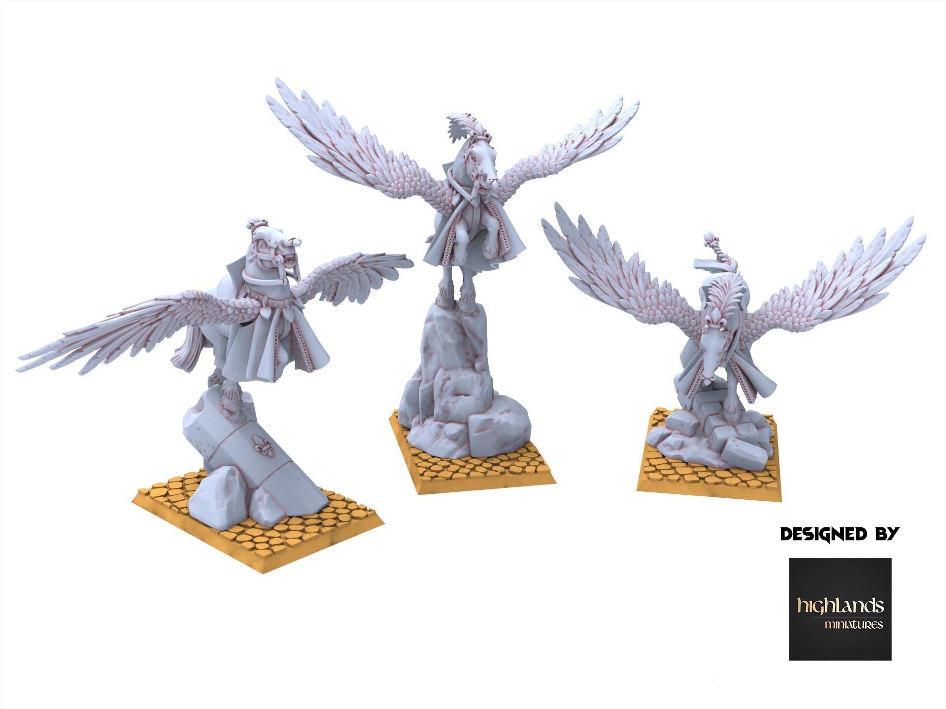 Arthurian Knights - Knights on Pegasus - Gallia - Highlands Miniatures