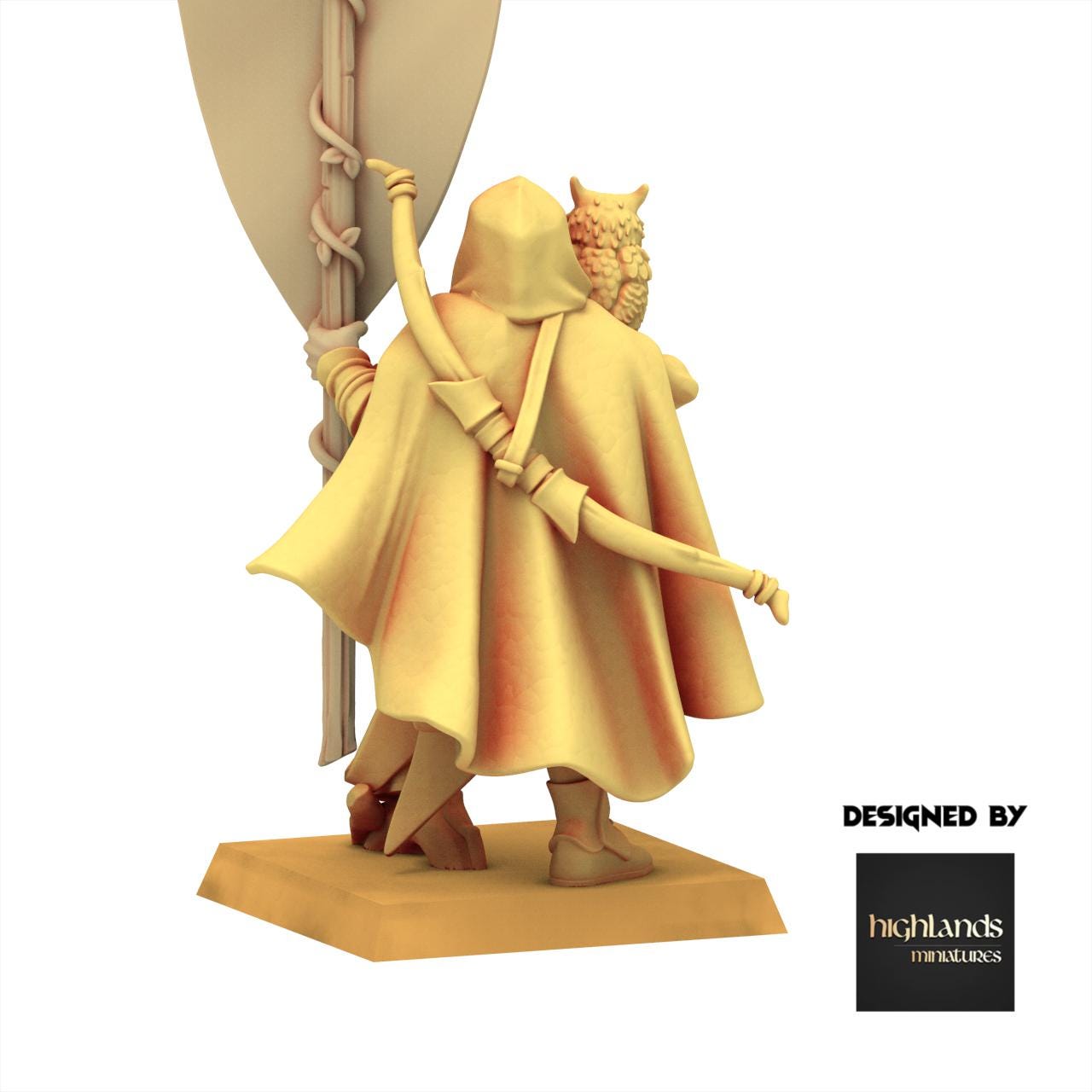 Sylvan Elves - Elf Battle Standard Bearer - Feral - Highlands Miniatures