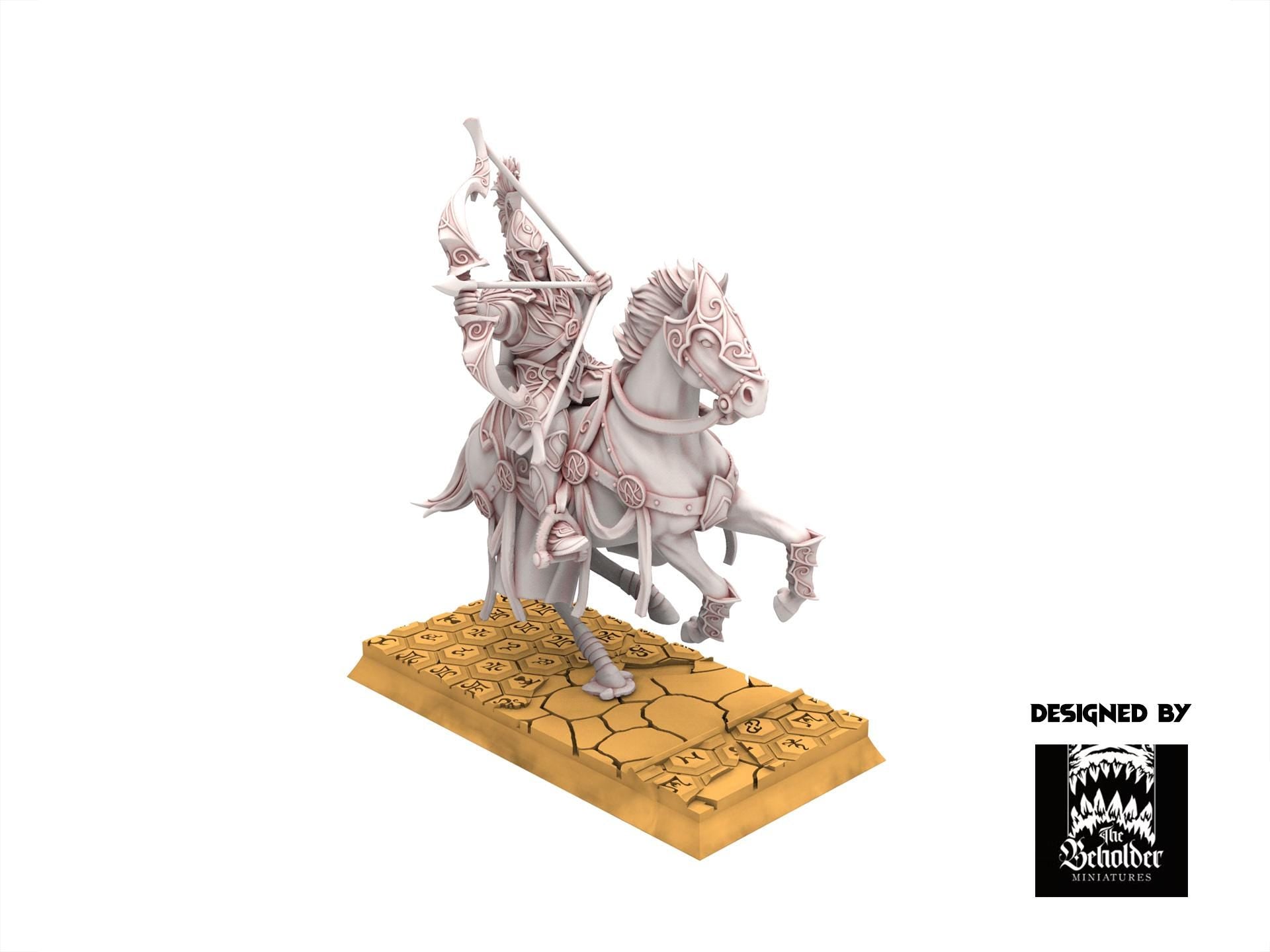 Hight Elves - x5 Archers Cavalry - Silvermoor - The Beholder Miniatures