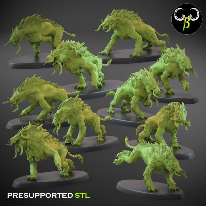 Beastmen - Feline beast of chaos - Fallen Beast - ClayBeastCreation