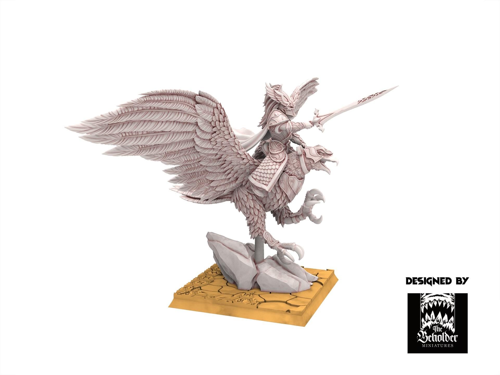 Hight Elves - Glorinder on King Eagler - Silvermoor - The Beholder Miniatures
