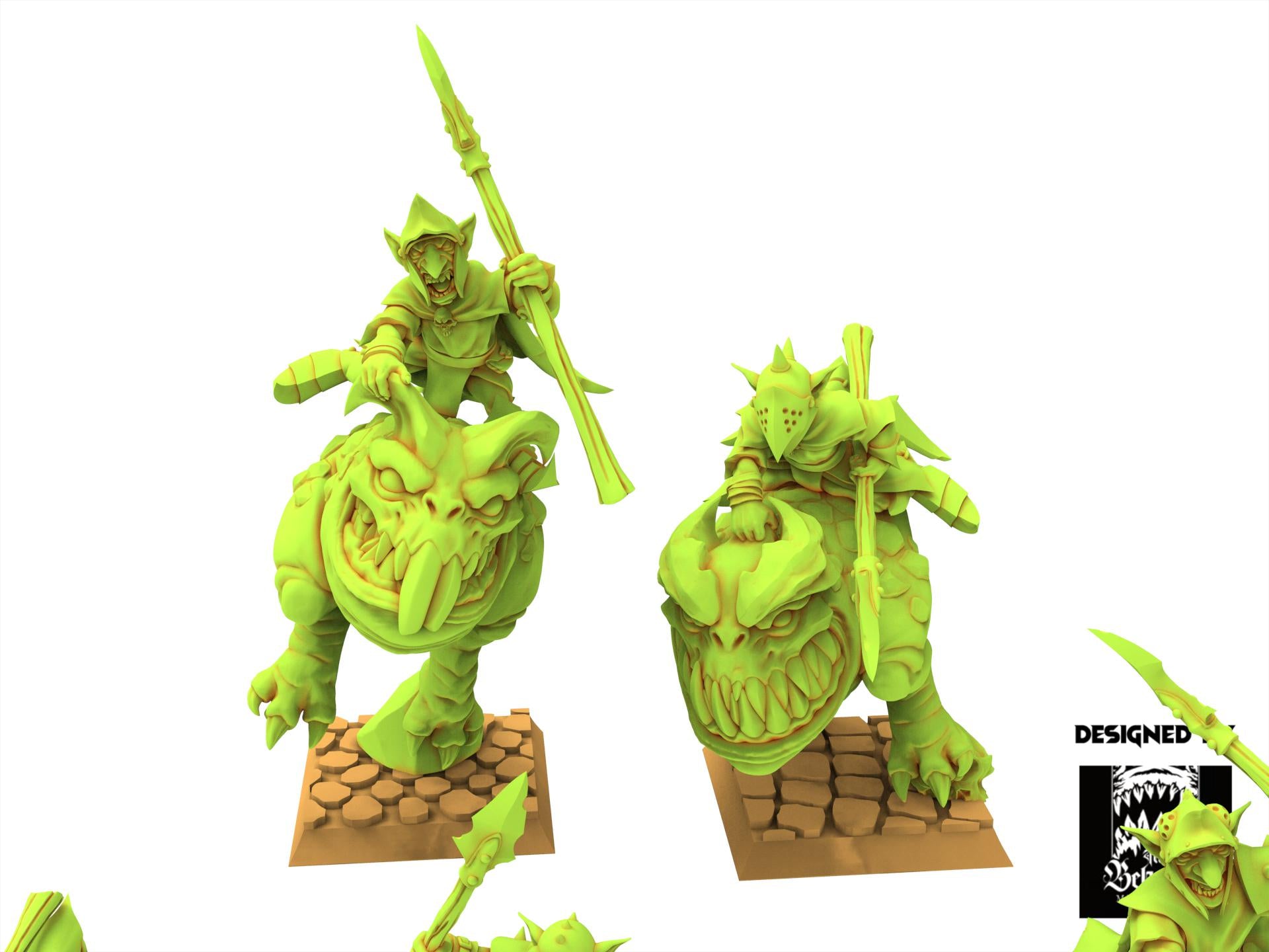 Orc & Goblin - x5 Kavehorror Knight - The Black horde - The Beholder Miniatures