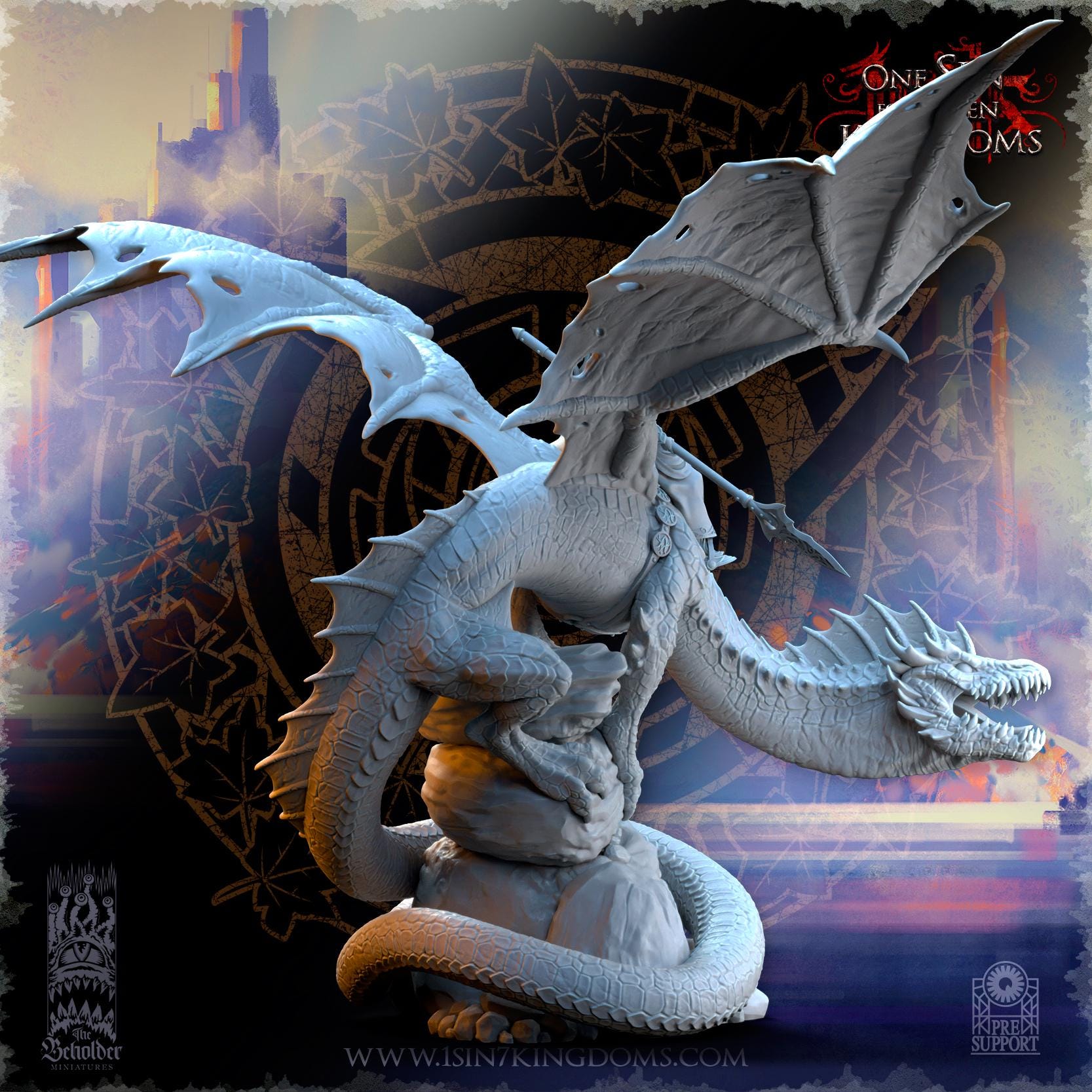 Hight Elves - YNARIEL Princess on Dragon - Silvermoor - The Beholder Miniatures