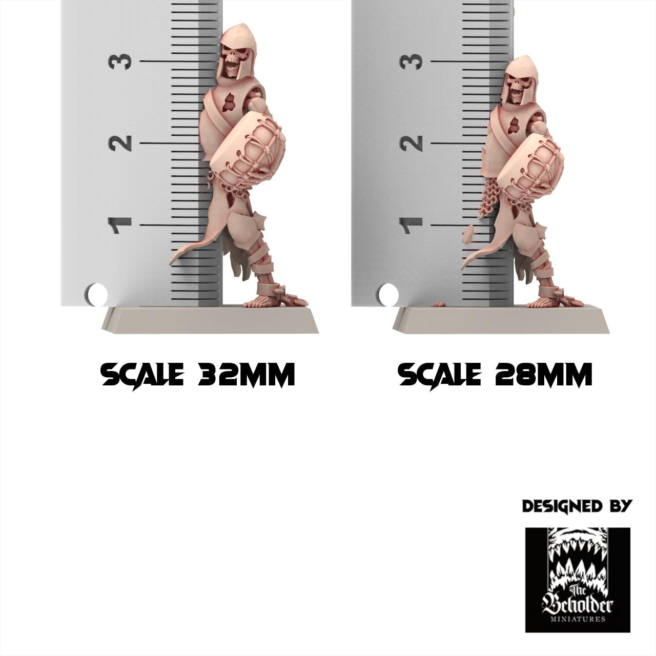 Undead 32/28mm - Skeletons Warriors with Spear - Undying Legions - The Beholder Miniatures