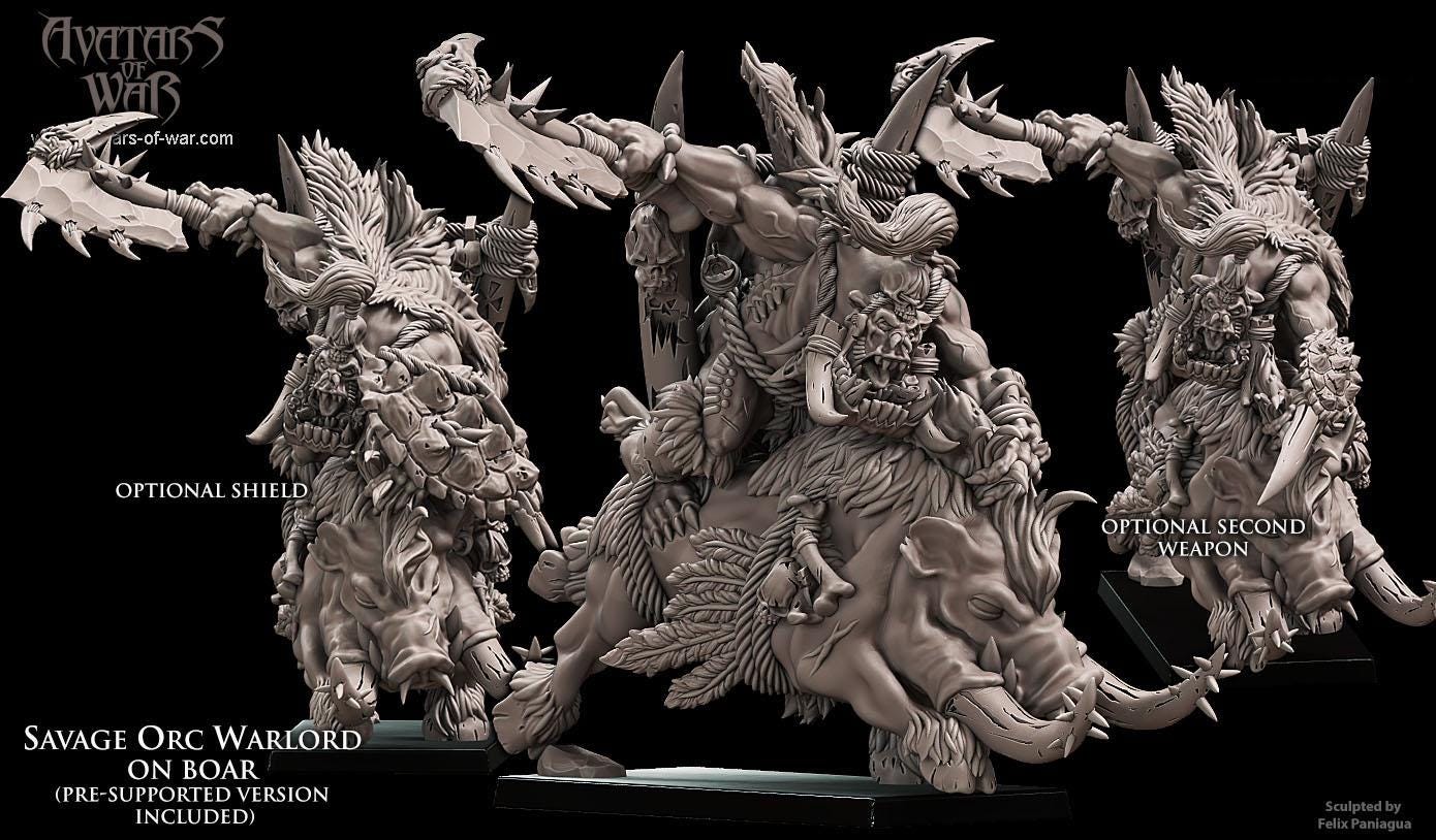 Orc & Goblin - Savage Orcs Warlords - 28/32mm scale - Avatar of War