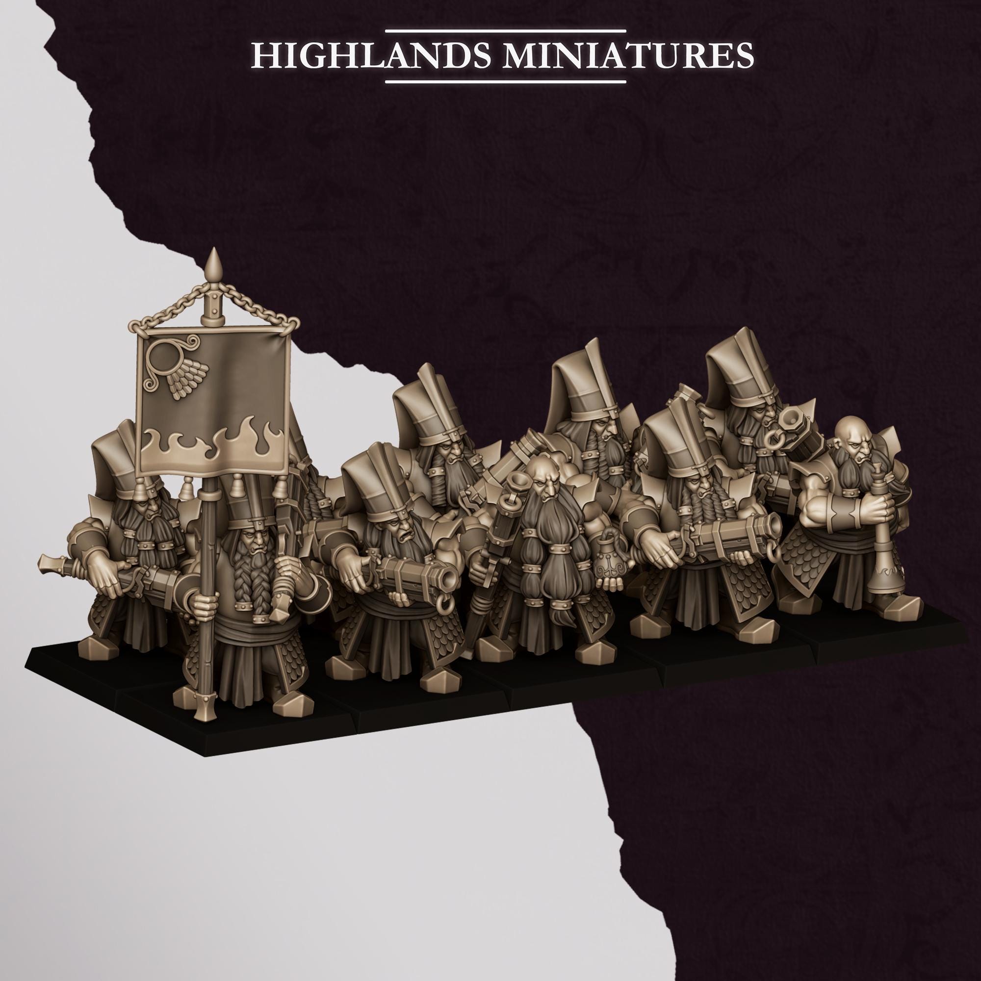 Chaos Dwarves - Shooter With Blunderbuss - Sons of Marduk - Highlands Miniatures
