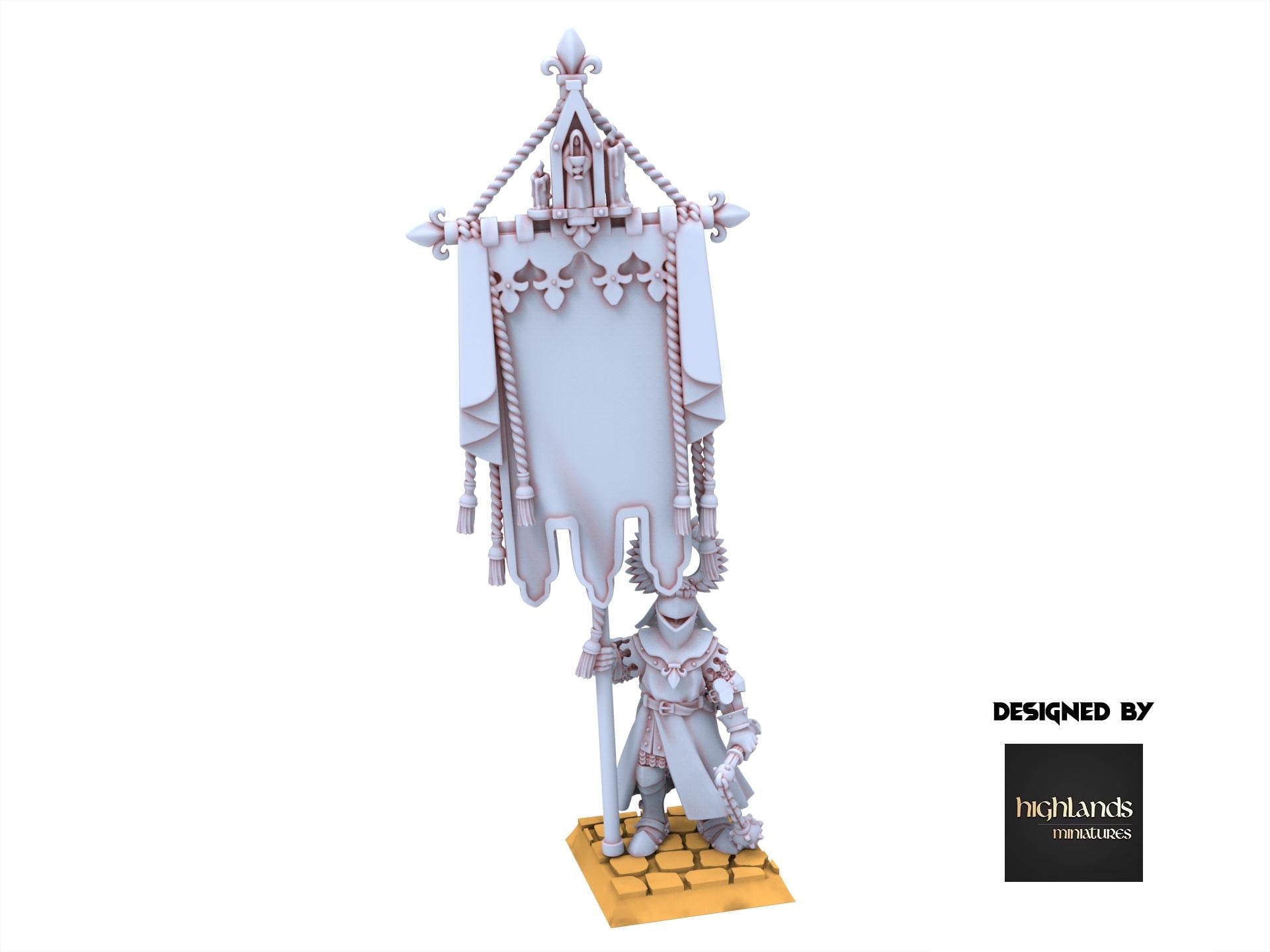 Arthurian Knights - Battle Standard Bearers - Gallia - Highlands Miniatures