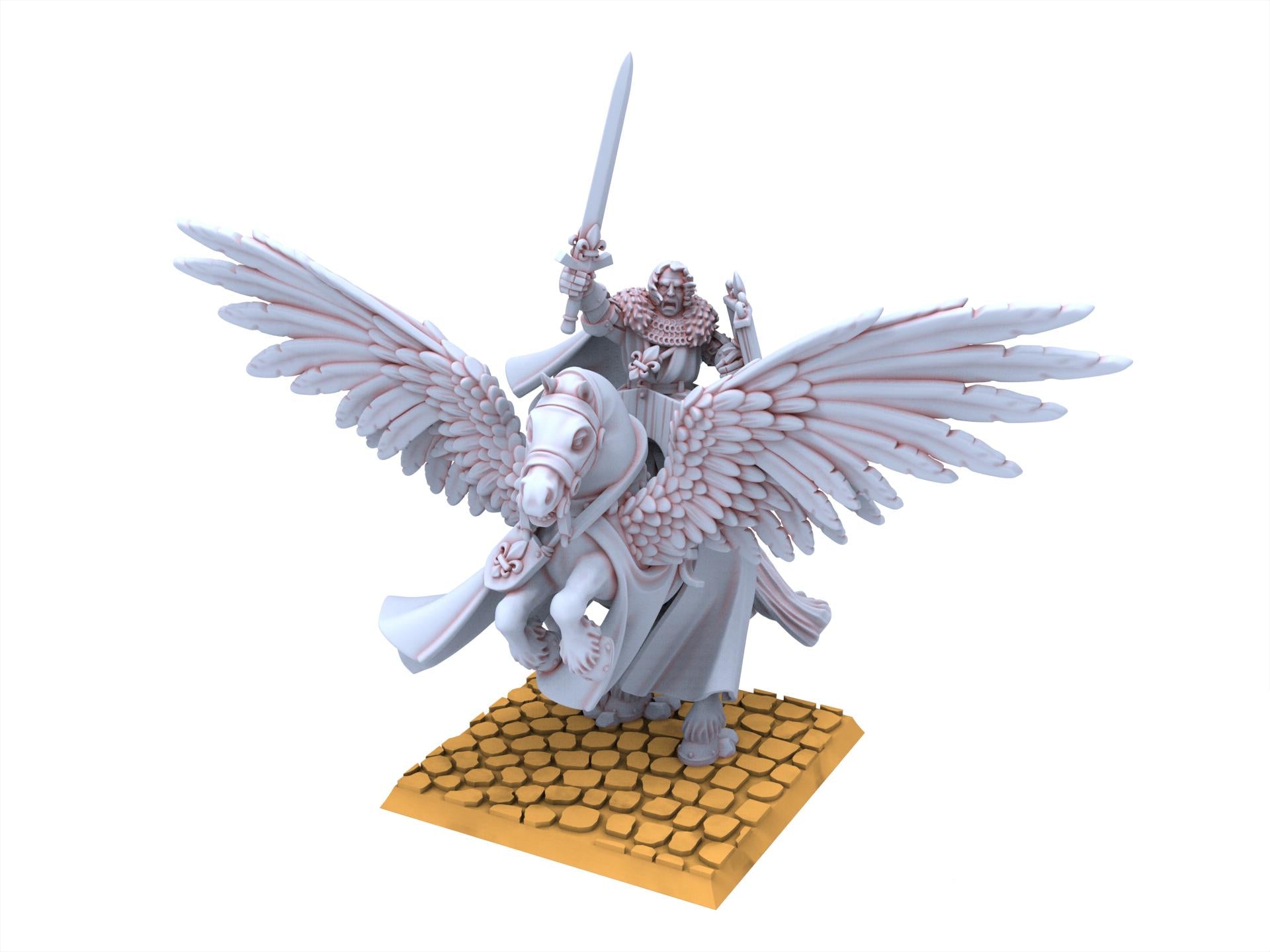 Arthurian Knights - Duke on Pegasus with Spear and Sword - Gallia - Highlands Miniatures