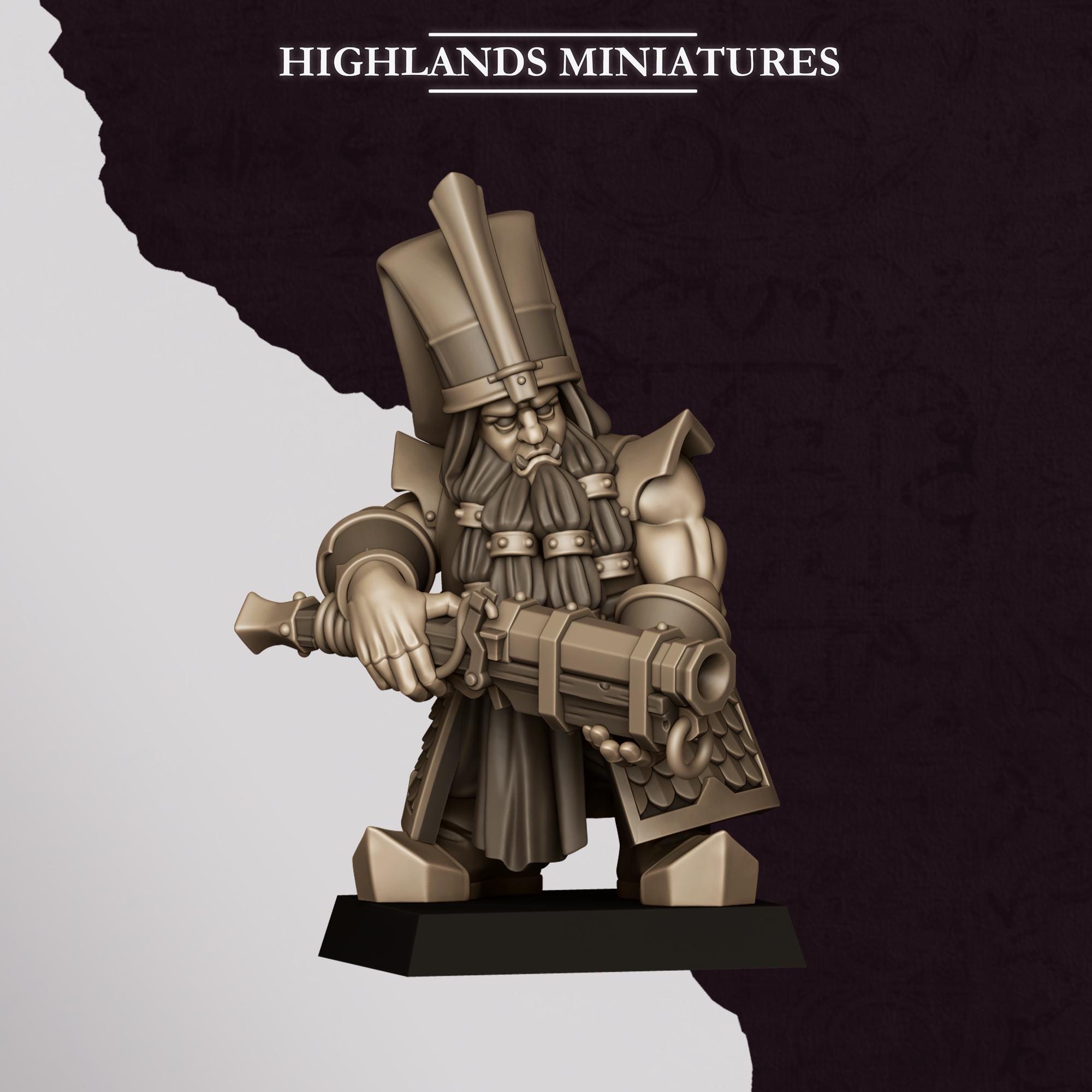Chaos Dwarves - Shooter With Blunderbuss - Sons of Marduk - Highlands Miniatures