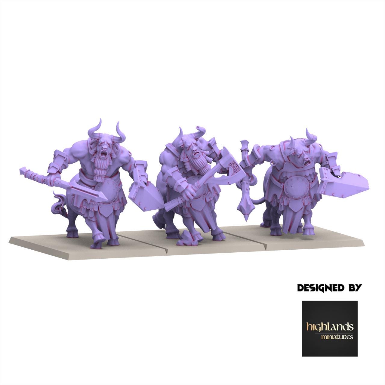 Chaos Dwarves - Minotaurs Weapons & Shield - Sons of Marduk - Highlands Miniatures