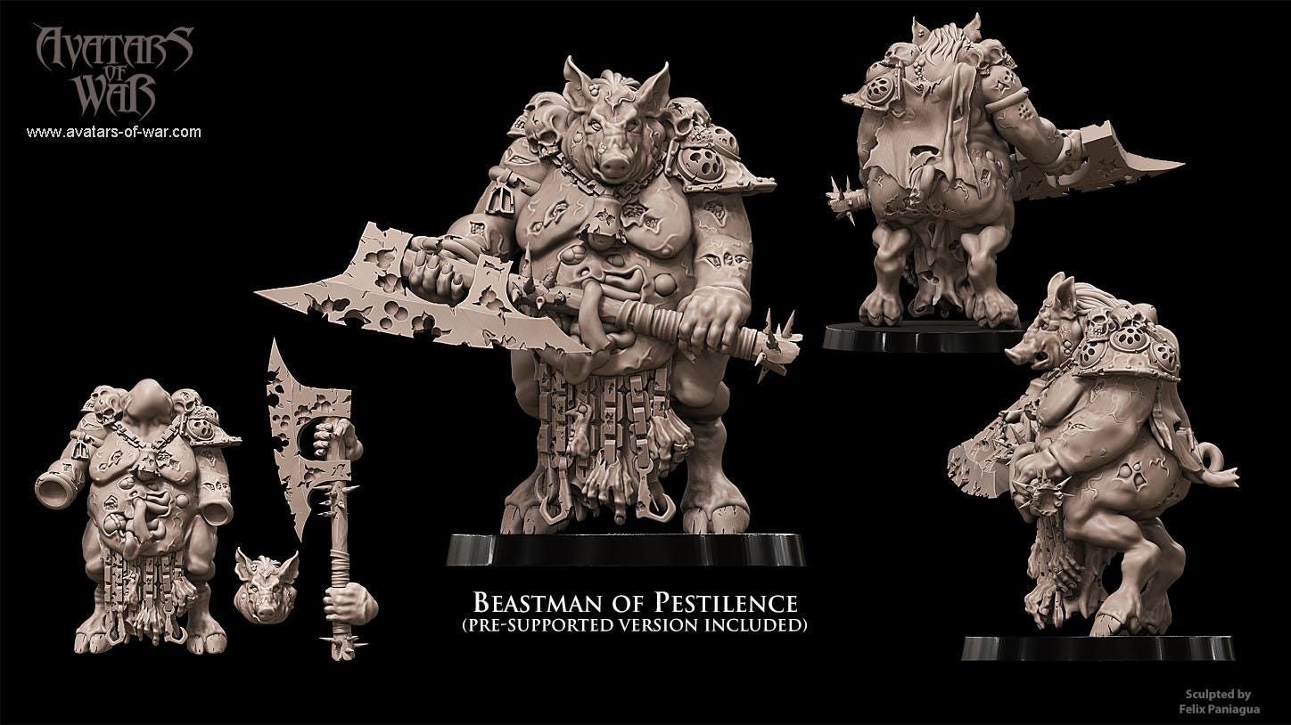 Beastmen - Lord of Pestilence - 28&32mm scale - Avatar of War