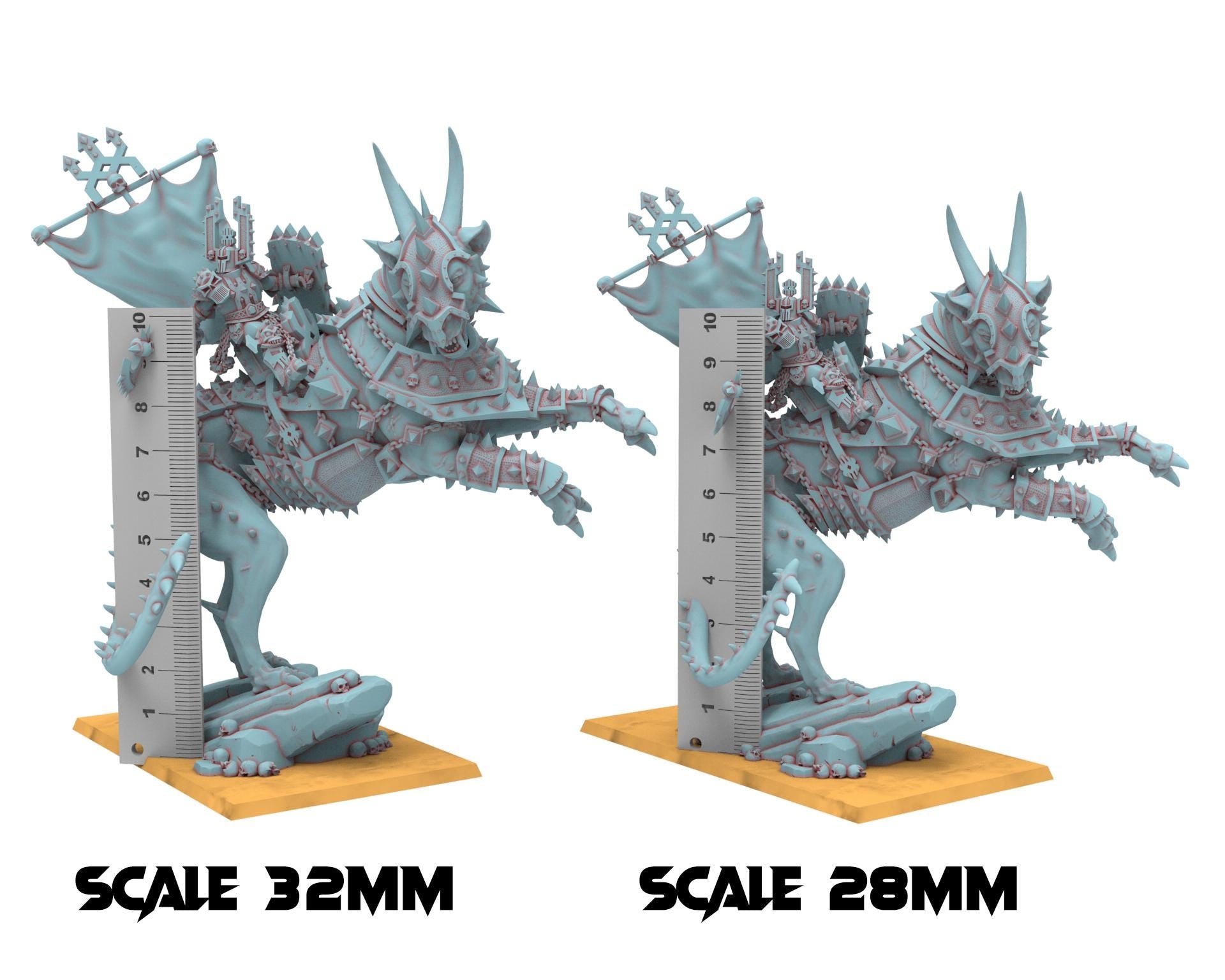 Fantasy Chaos - Blood God Lord on Manticore - Lost Kingdom Miniatures