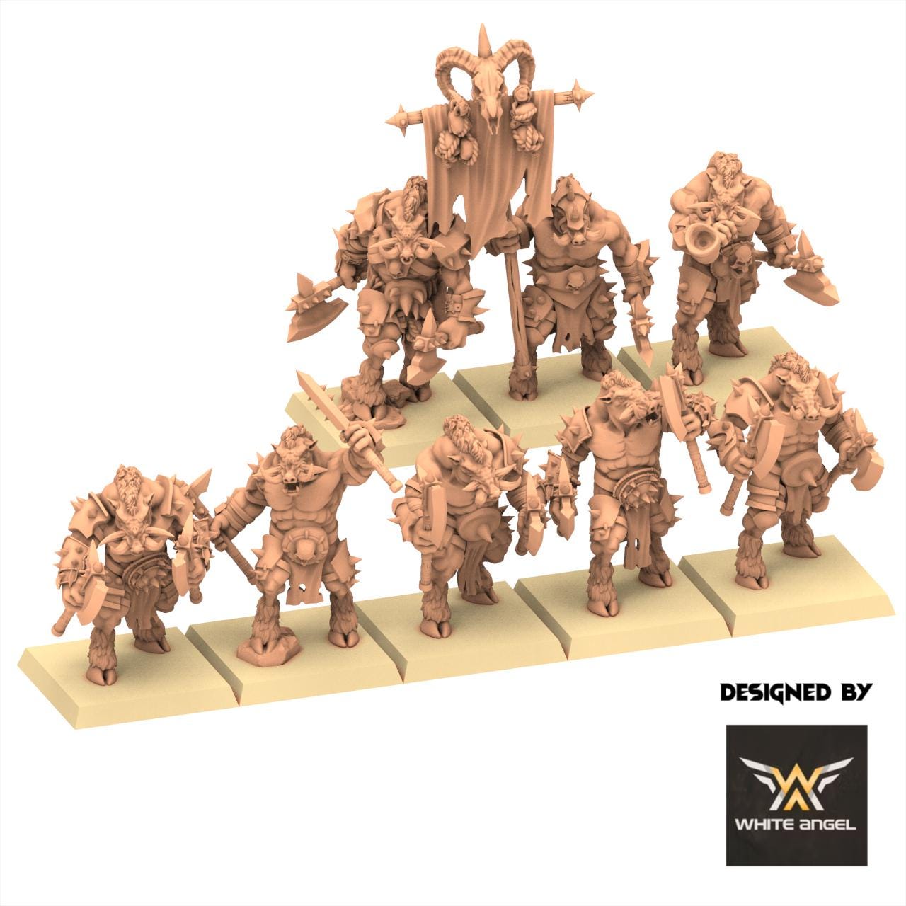 Beastmen - Boars Warrior - White Angel Miniatures