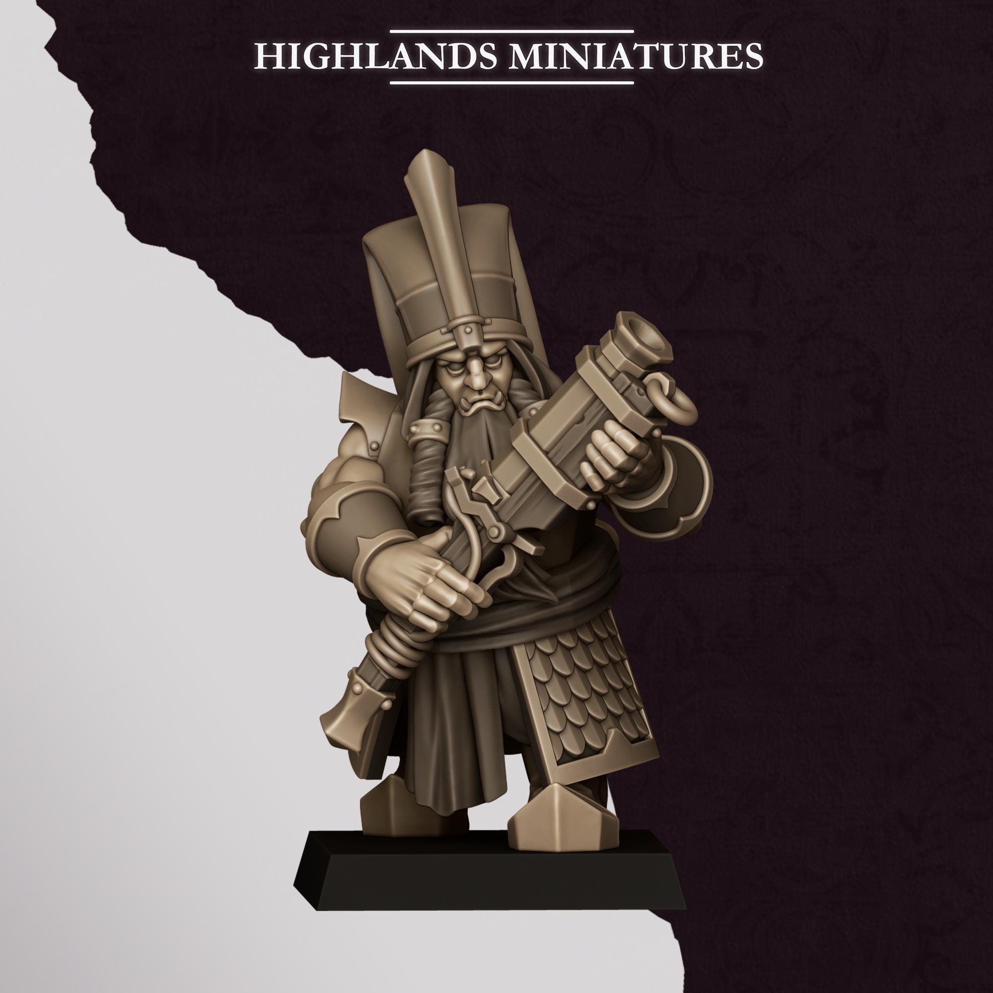 Chaos Dwarves - Shooter With Blunderbuss - Sons of Marduk - Highlands Miniatures