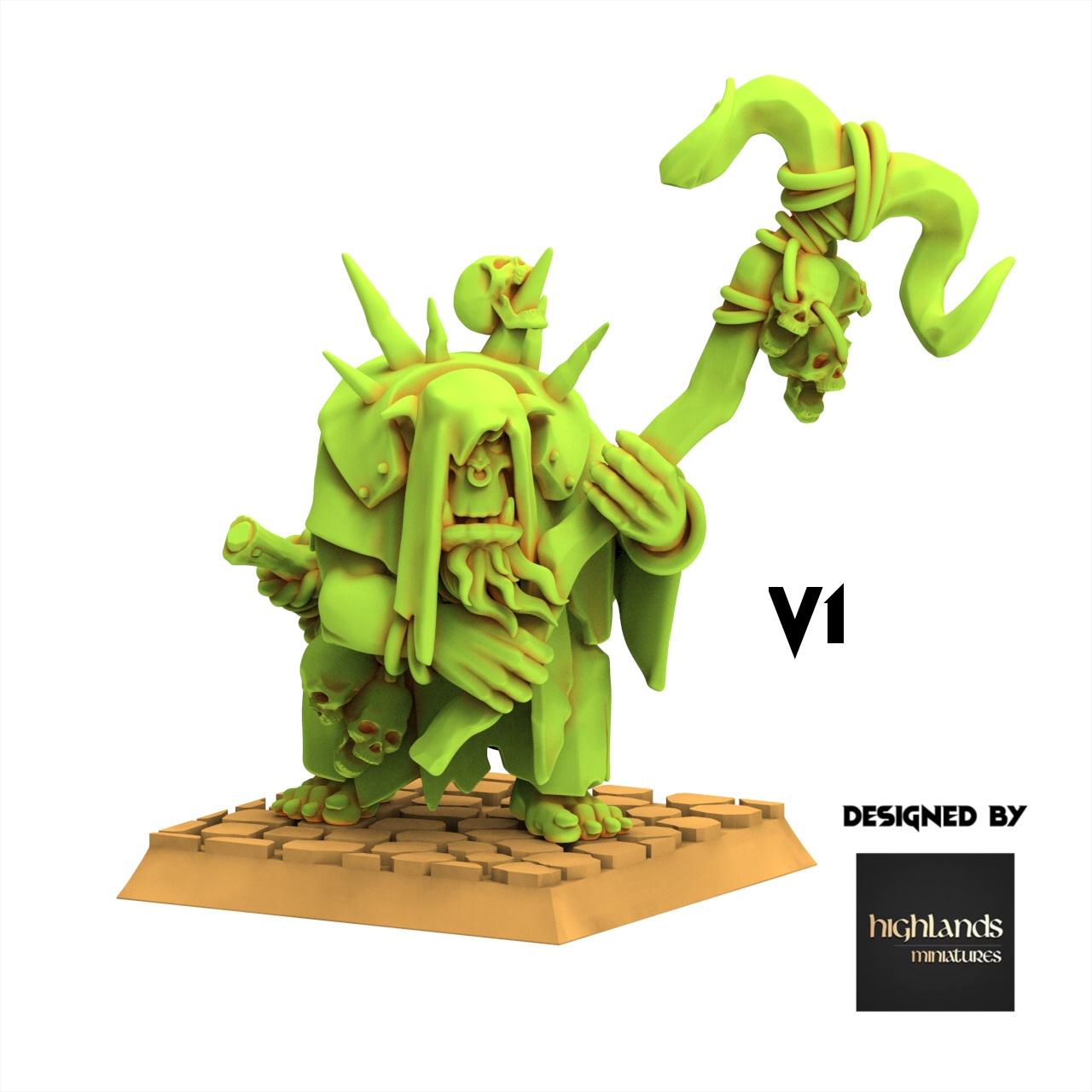 Orc & Goblin - Shamans - Moredhun's Orc - Highlands Miniature