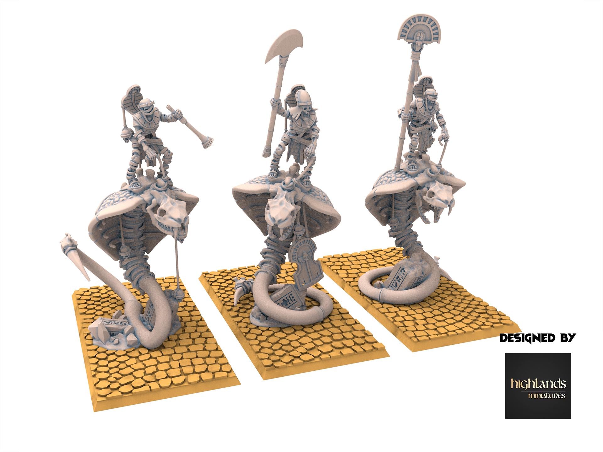 Eternal Dynasties - Mounted Ancient Guard on Great Snakes - Eternal Dynasties - Highlands Miniatures
