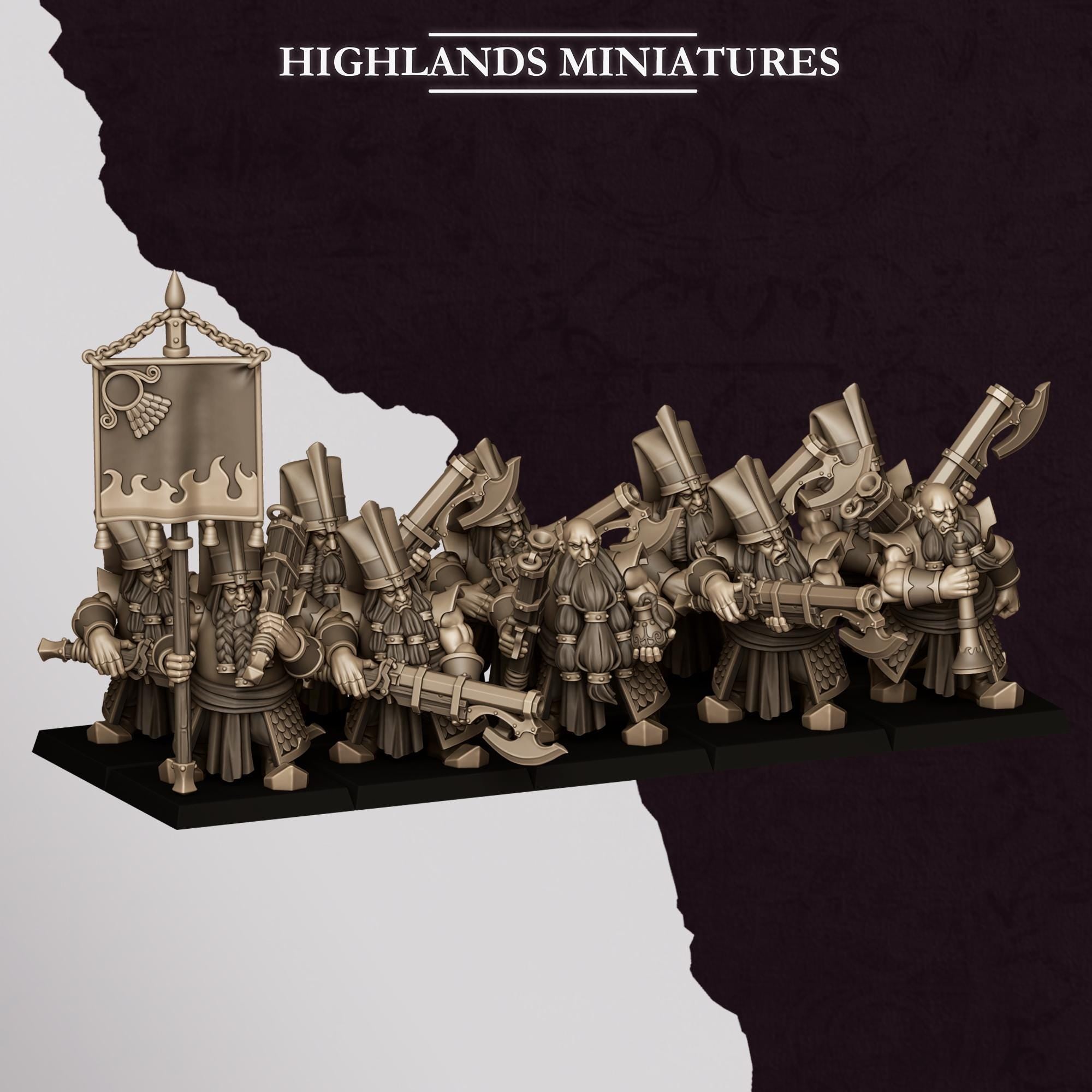 Chaos Dwarves - Shooters With Jezail - Sons of Marduk - Highlands Miniatures
