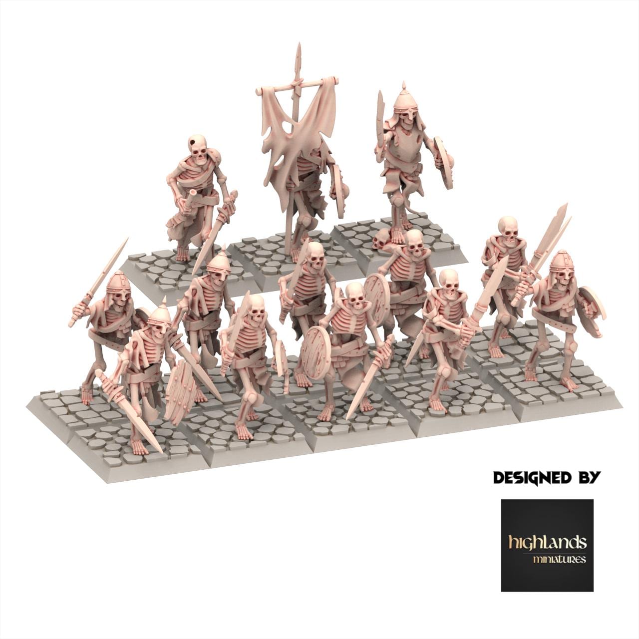 Undead - Skeletons Warriors with Sword - Transilvanya - Highlands Miniatures
