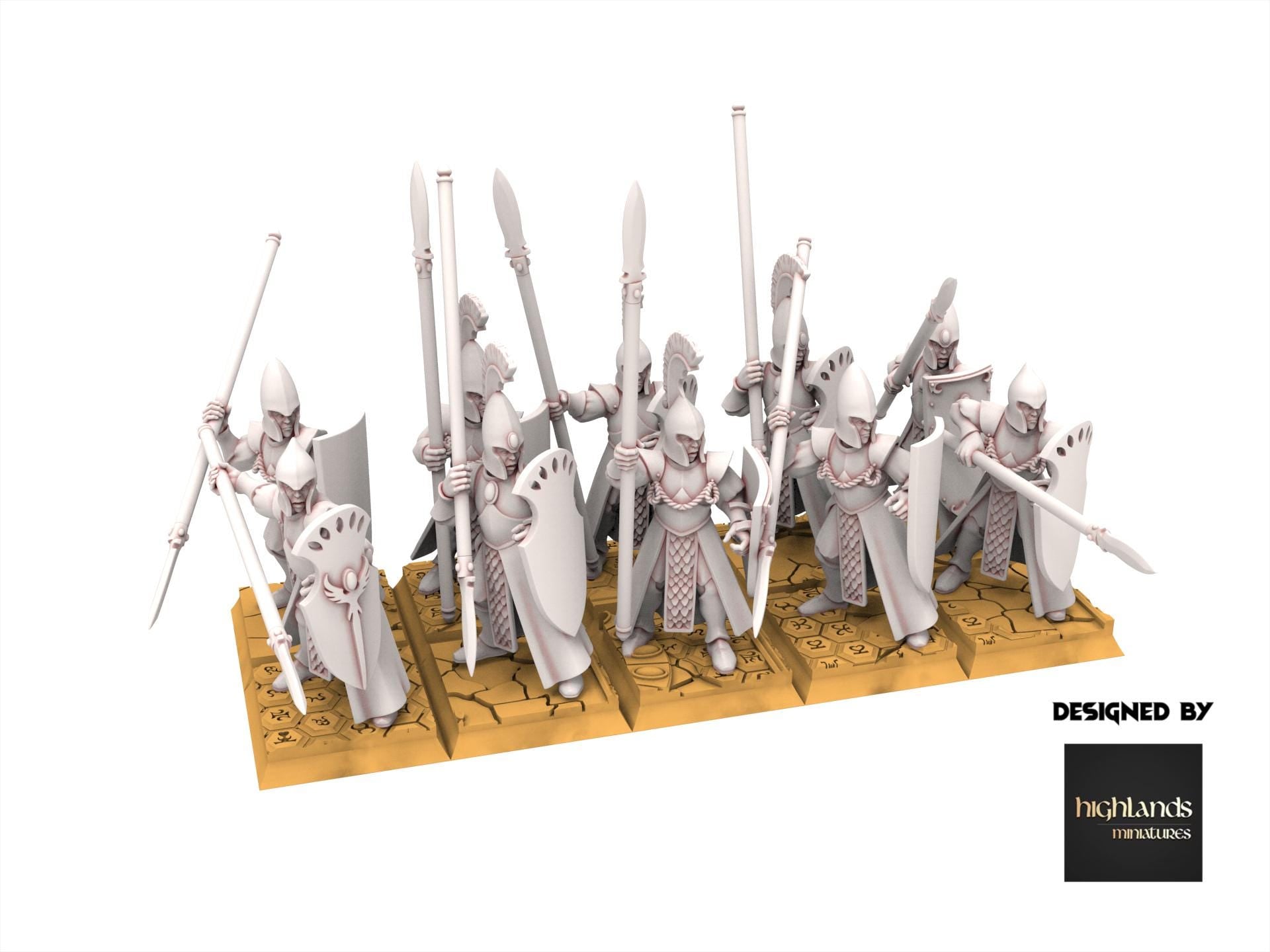 Hight Elves - Spearmen - Aegean - Highlands Miniatures
