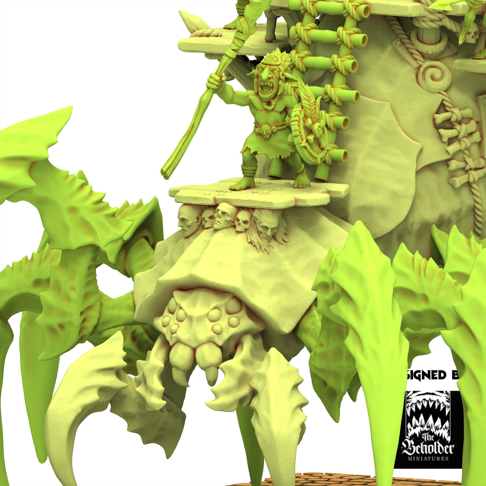 Orc & Goblin - Goblins Behemoth Spider - The Black horde - The Beholder Miniatures