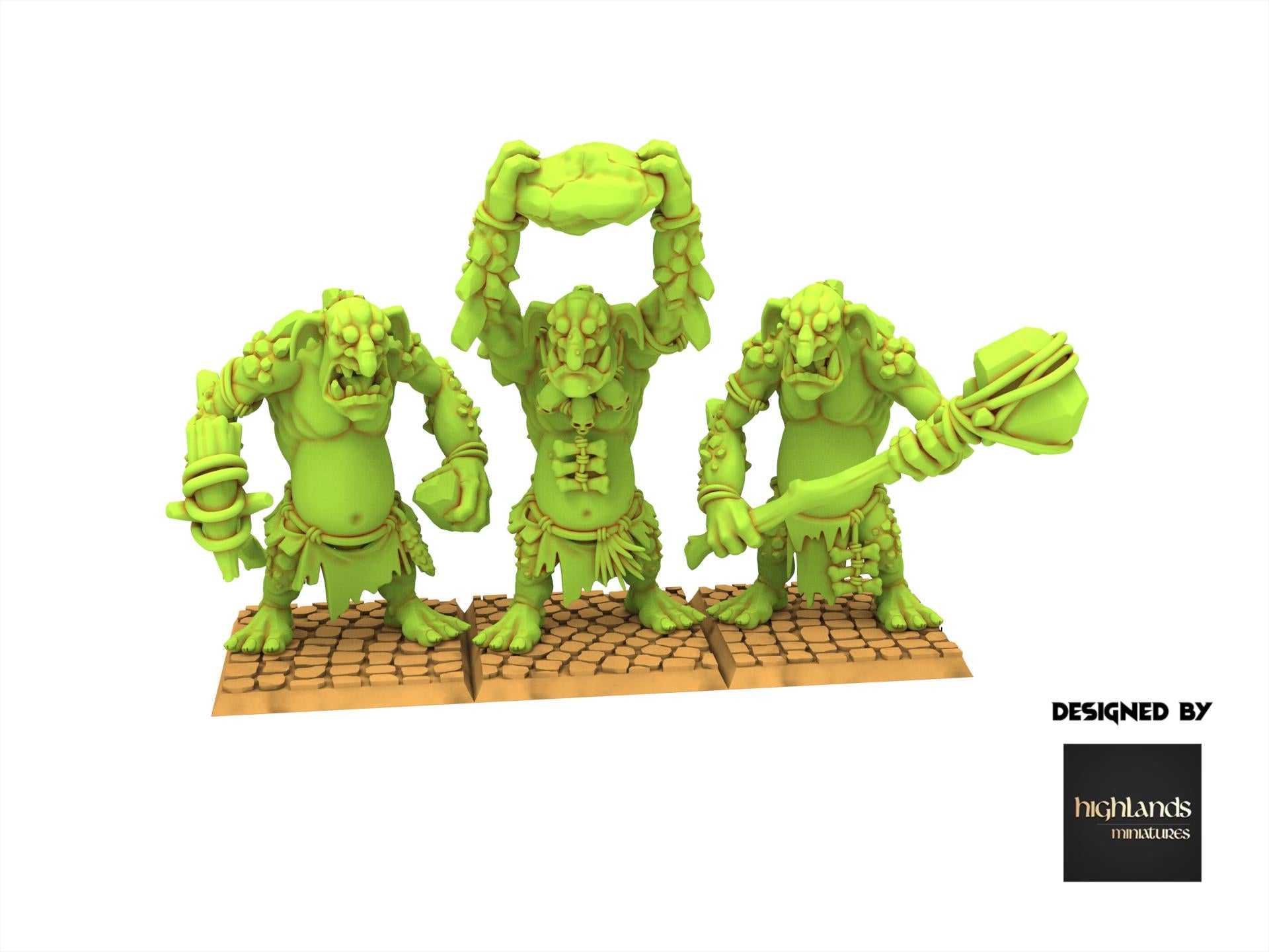 Orc & Goblin - Cave Trolls - Moredhun's Orc - Highlands Miniature
