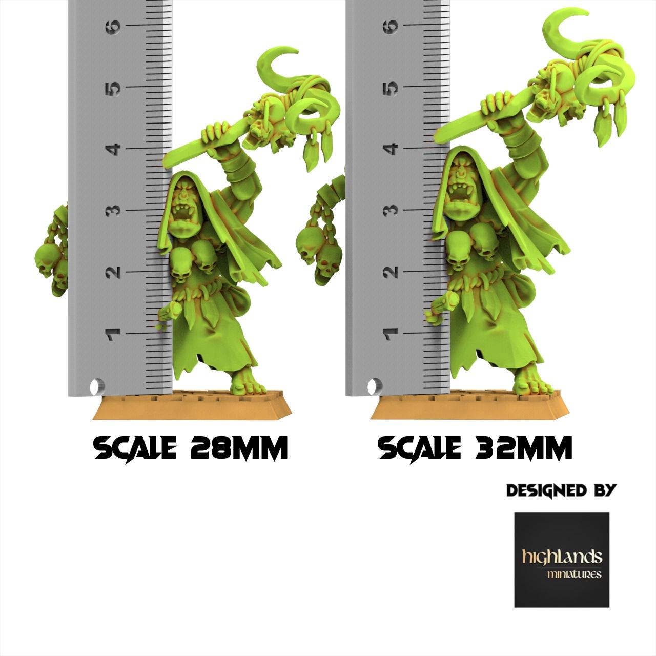 Orc & Goblin - Shamans - Moredhun's Orc - Highlands Miniature