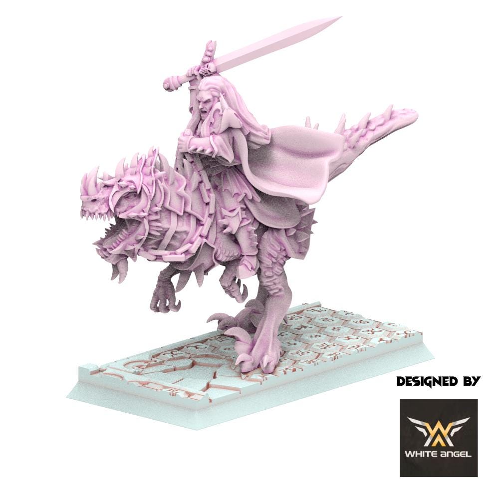 Dark Elves - Dark Lord on Raptor - Slaves of Darkness - White Angel Miniatures