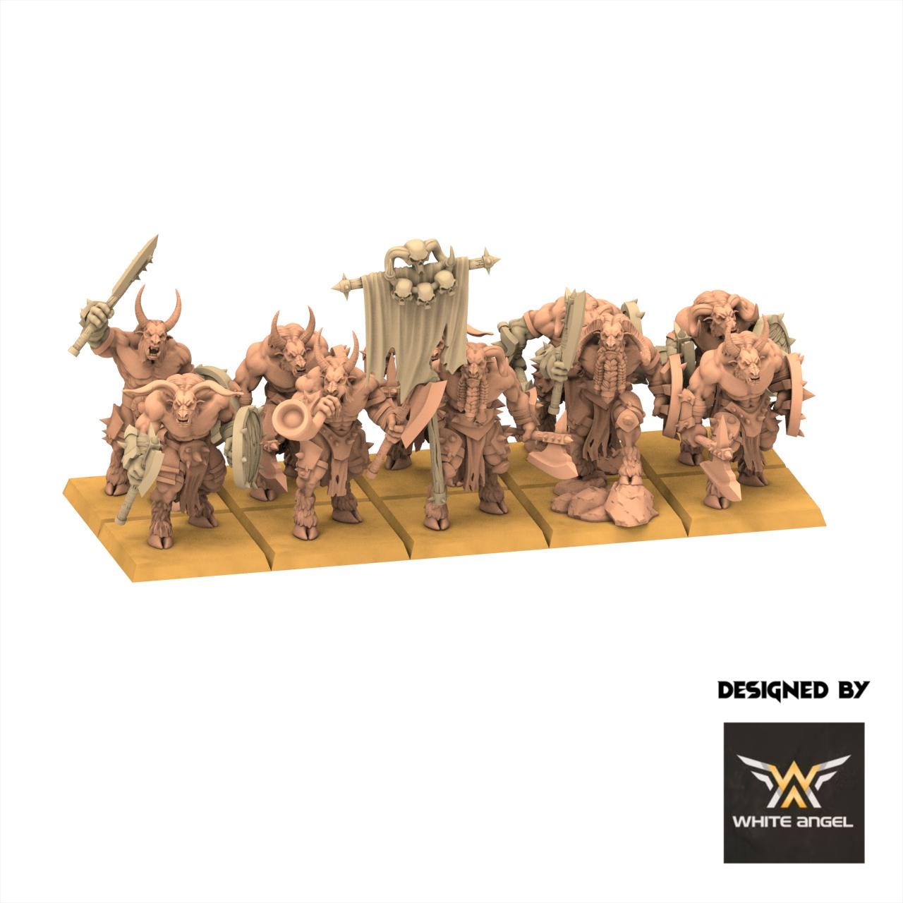 Beastmen - Warriors with Shield - White Angel Miniatures