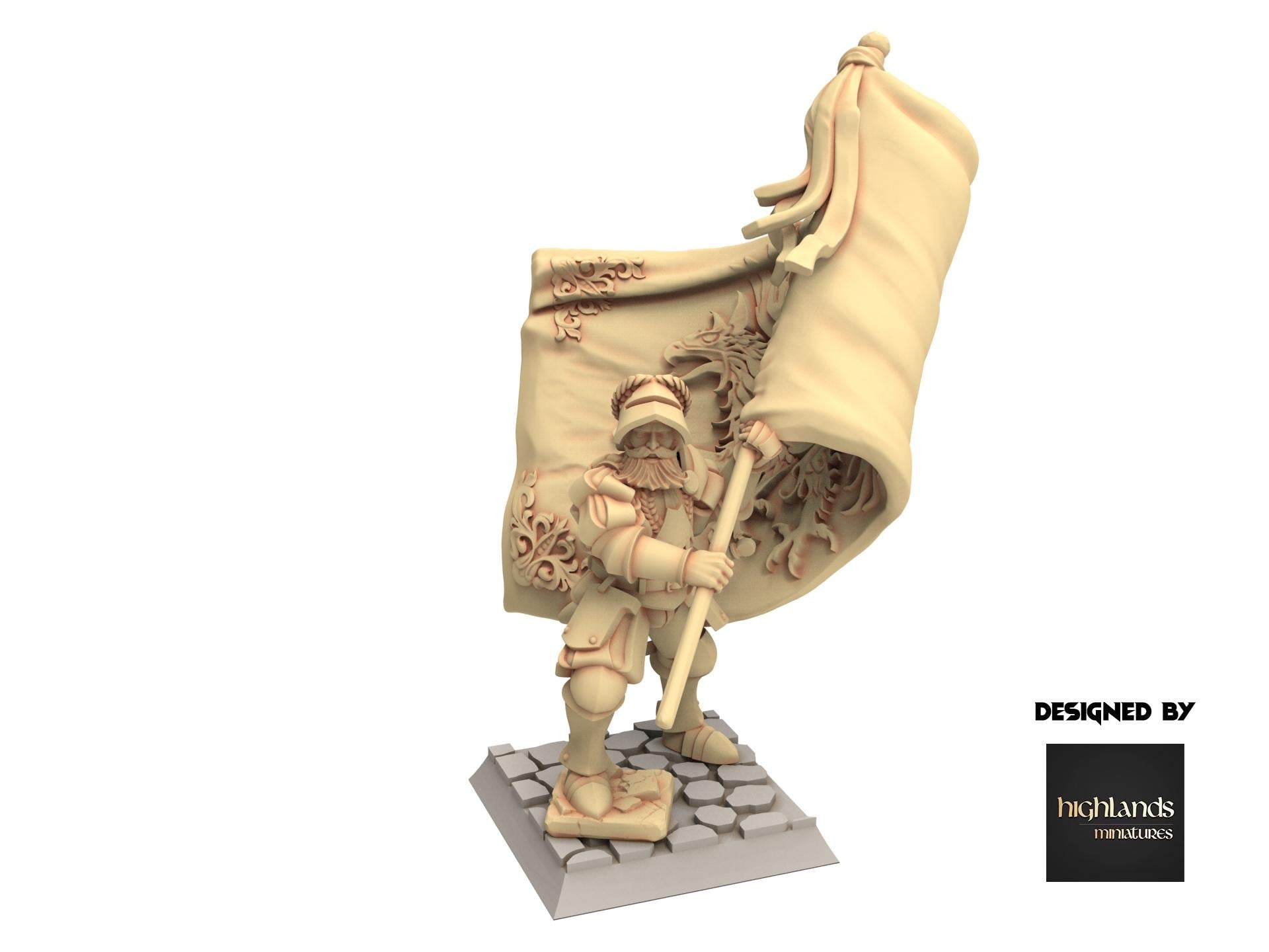 Imperial Fantasy - Hight Banner Captain - Sunland - Highlands Miniatures