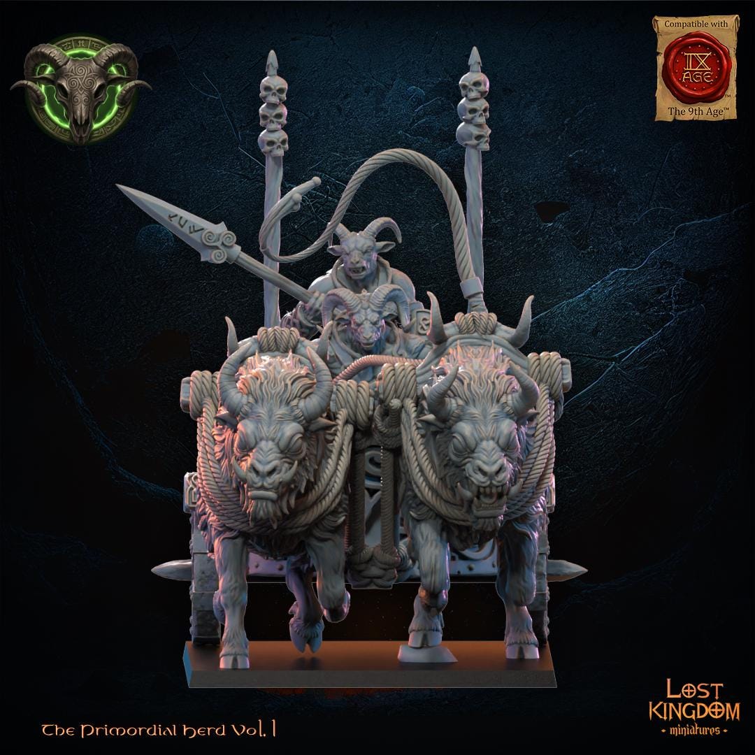 Beastmen - Raiding Chariot - Warriors of the Dark Gods - Lost Kingdom Miniatures