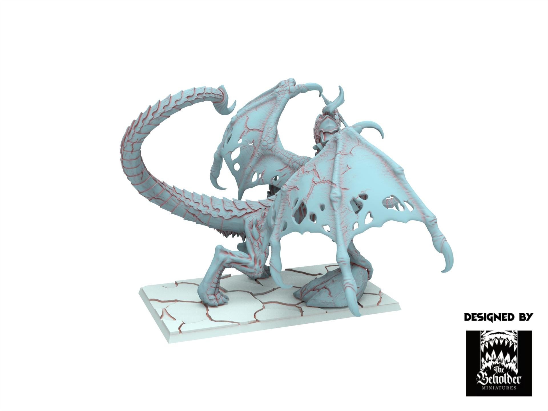 Fantasy Chaos - Sorcerer on Undead Manticore - Realms of Mayhem - Beholder Miniature