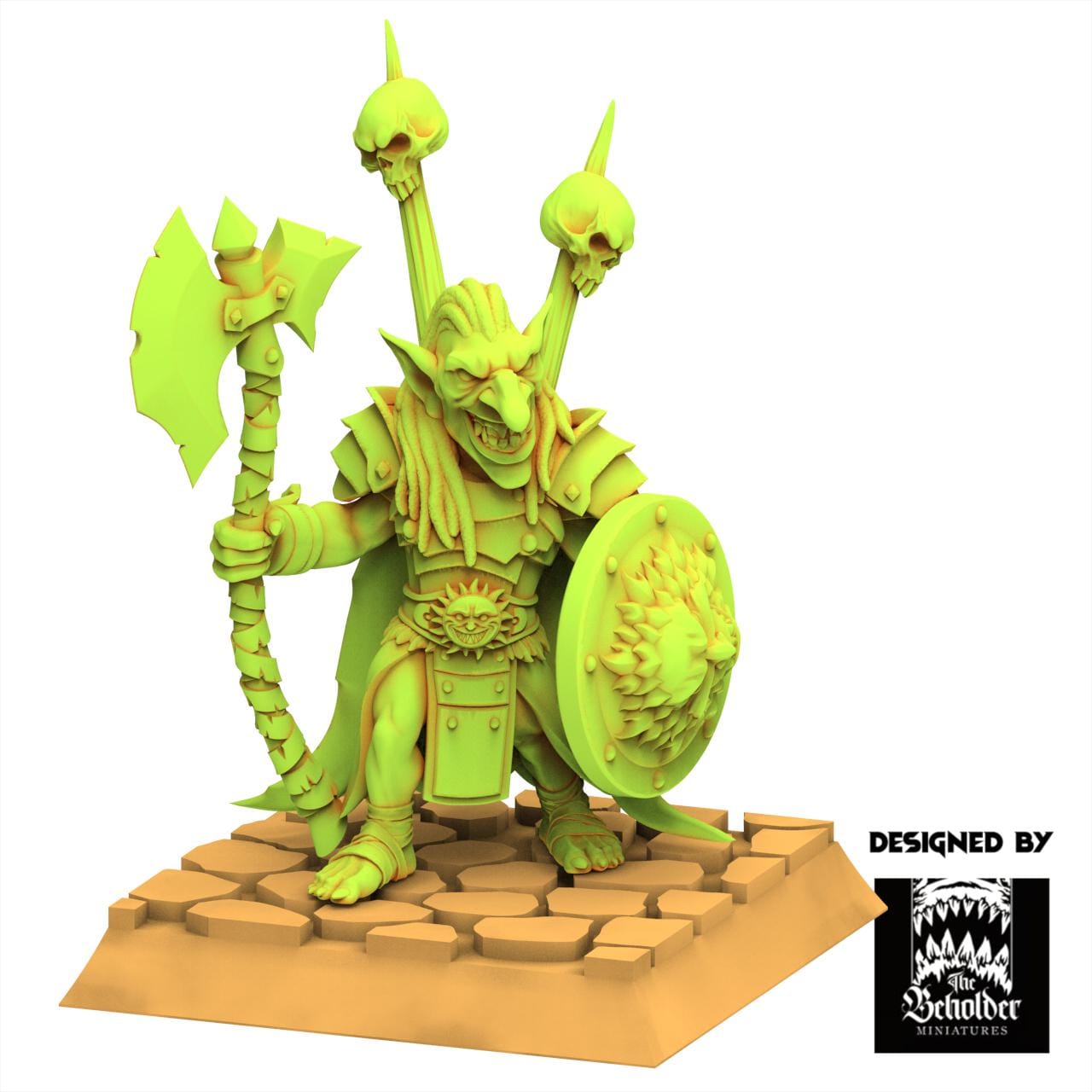 Orc & Goblin - Mortus warlord - The Black horde - The Beholder Miniatures