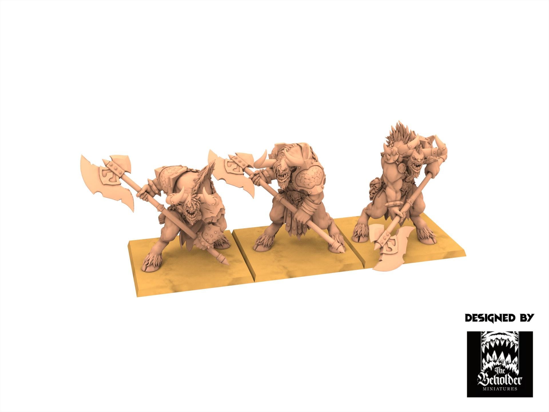 Beastmen - Minotaurs two handed Ax - Realms of Mayhem - Beholder Miniature